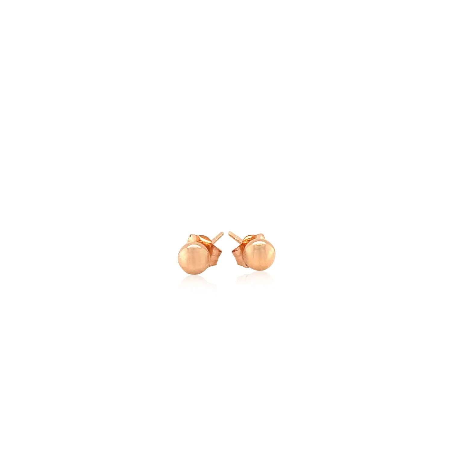 14k Rose Gold Ball Style Stud Earrings (4.0 mm) - Image 5