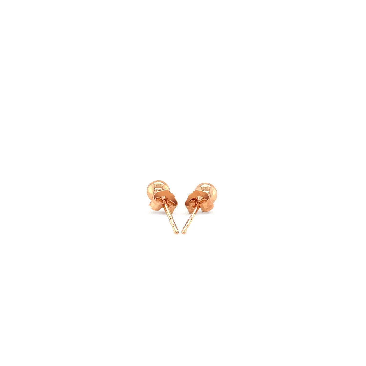 14k Rose Gold Ball Style Stud Earrings (4.0 mm) - Image 6