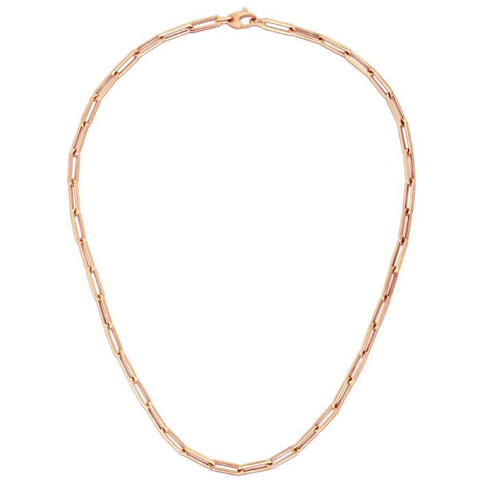 14K Rose Gold Bold Paperclip Chain (4.2 mm) - Image 6