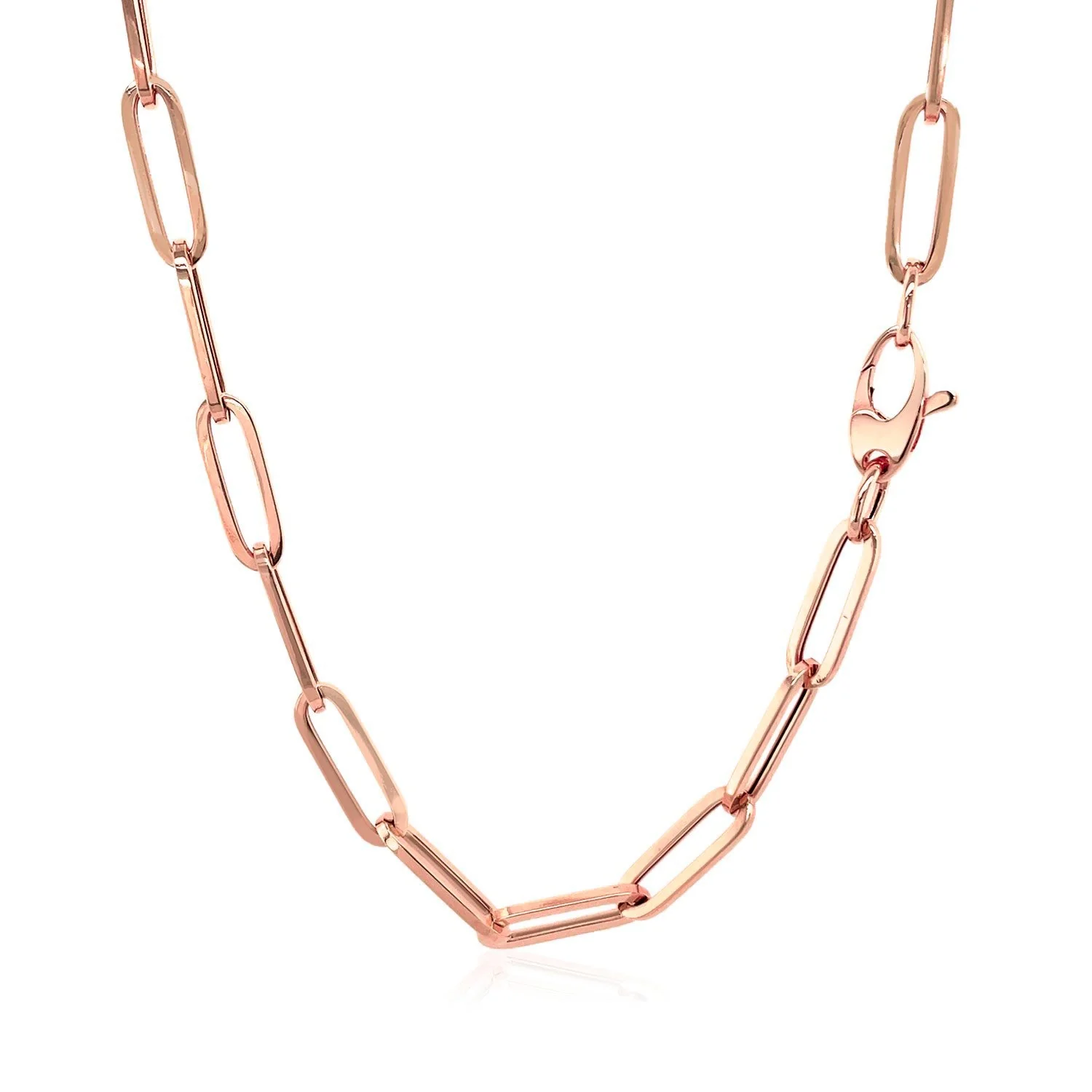 14K Rose Gold Bold Paperclip Chain (4.2 mm) - Image 8