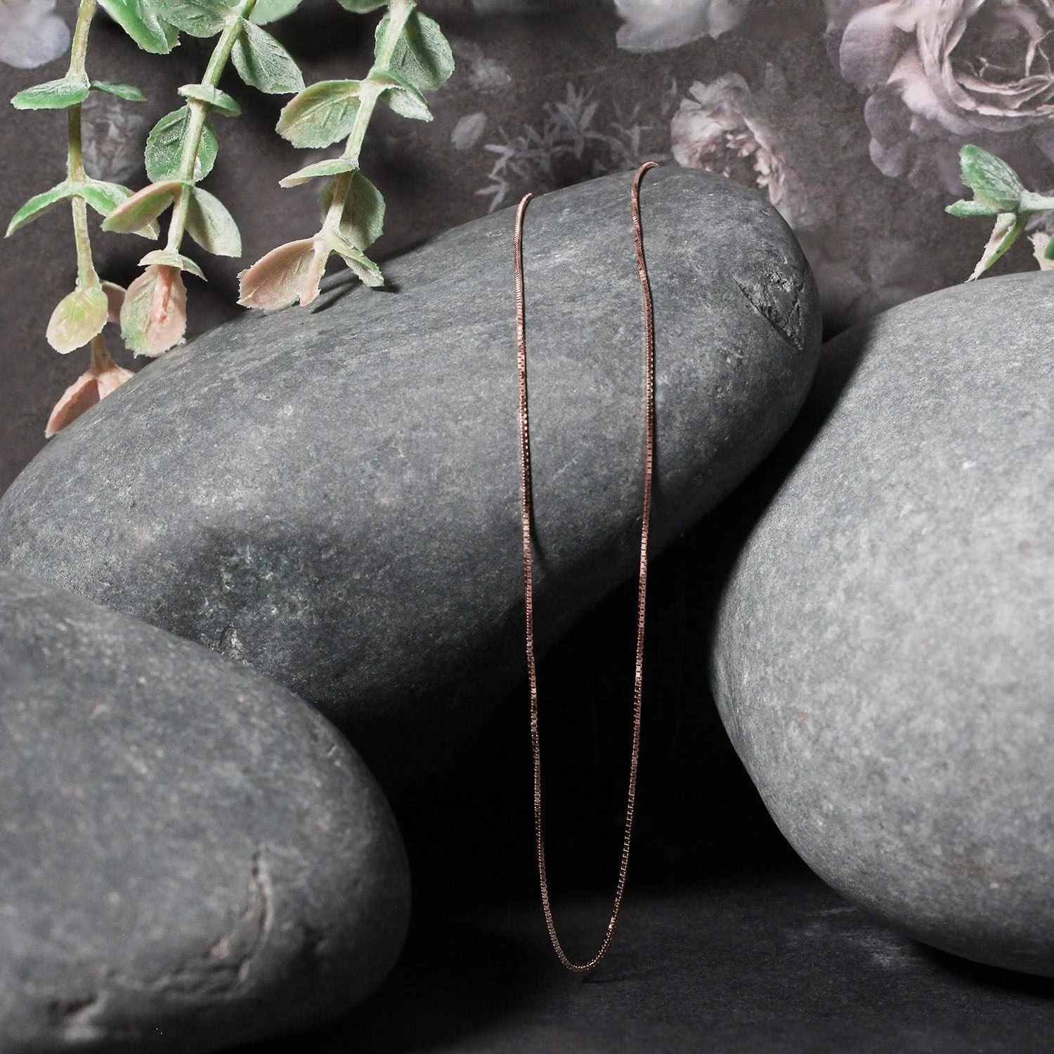 14k Rose Gold Classic Box Chain 0.6mm - Image 11