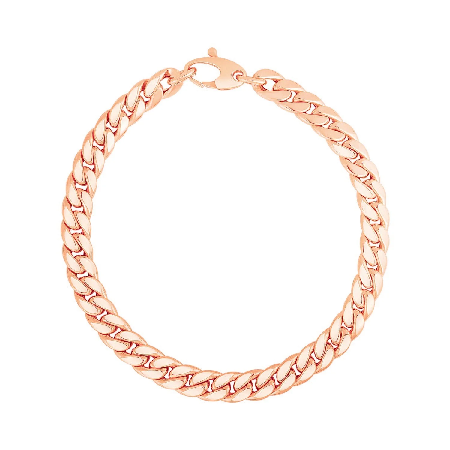 14K Rose Gold Cuban Link Bracelet - Image 4