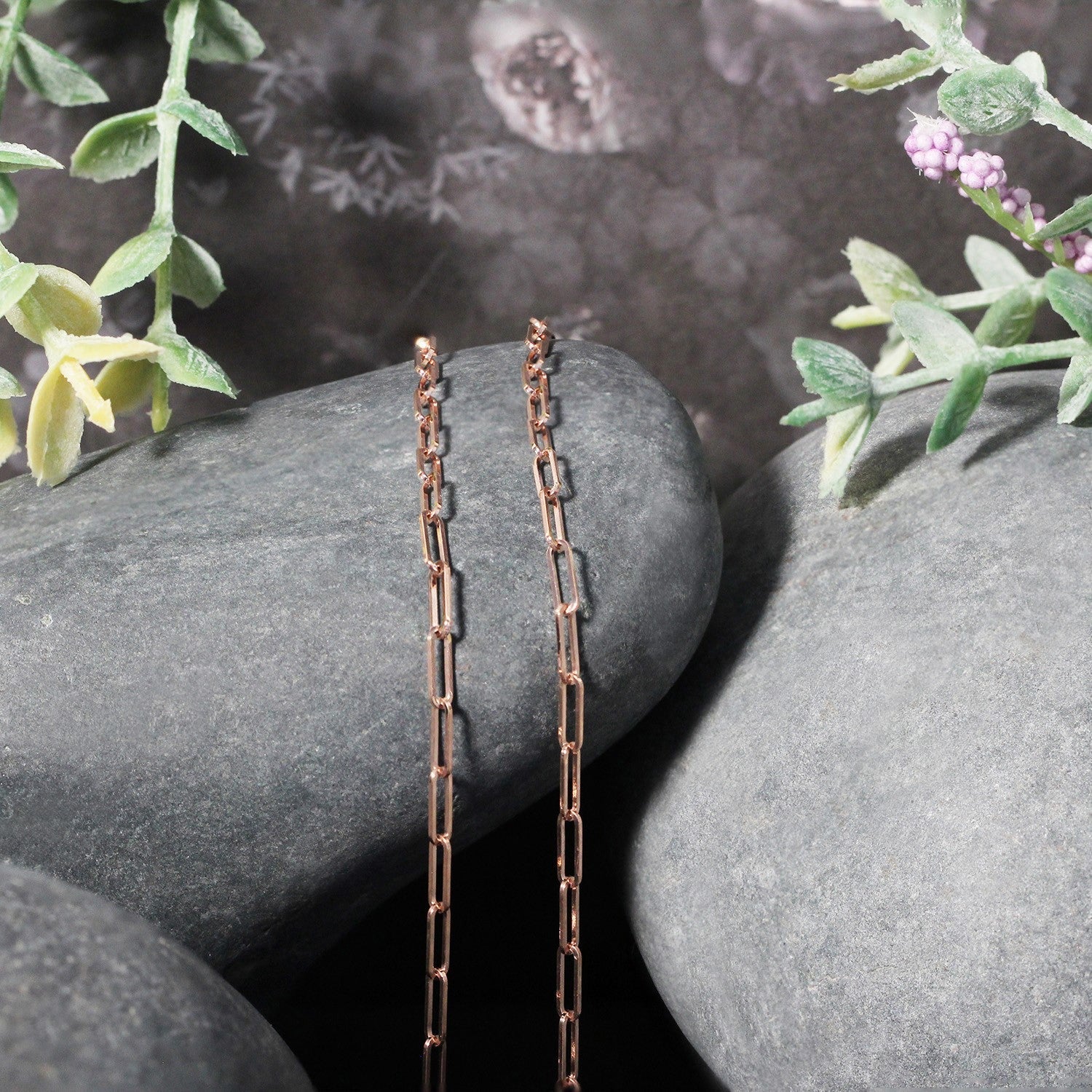 14K Rose Gold Delicate Paperclip Chain (2.1mm) - Image 10