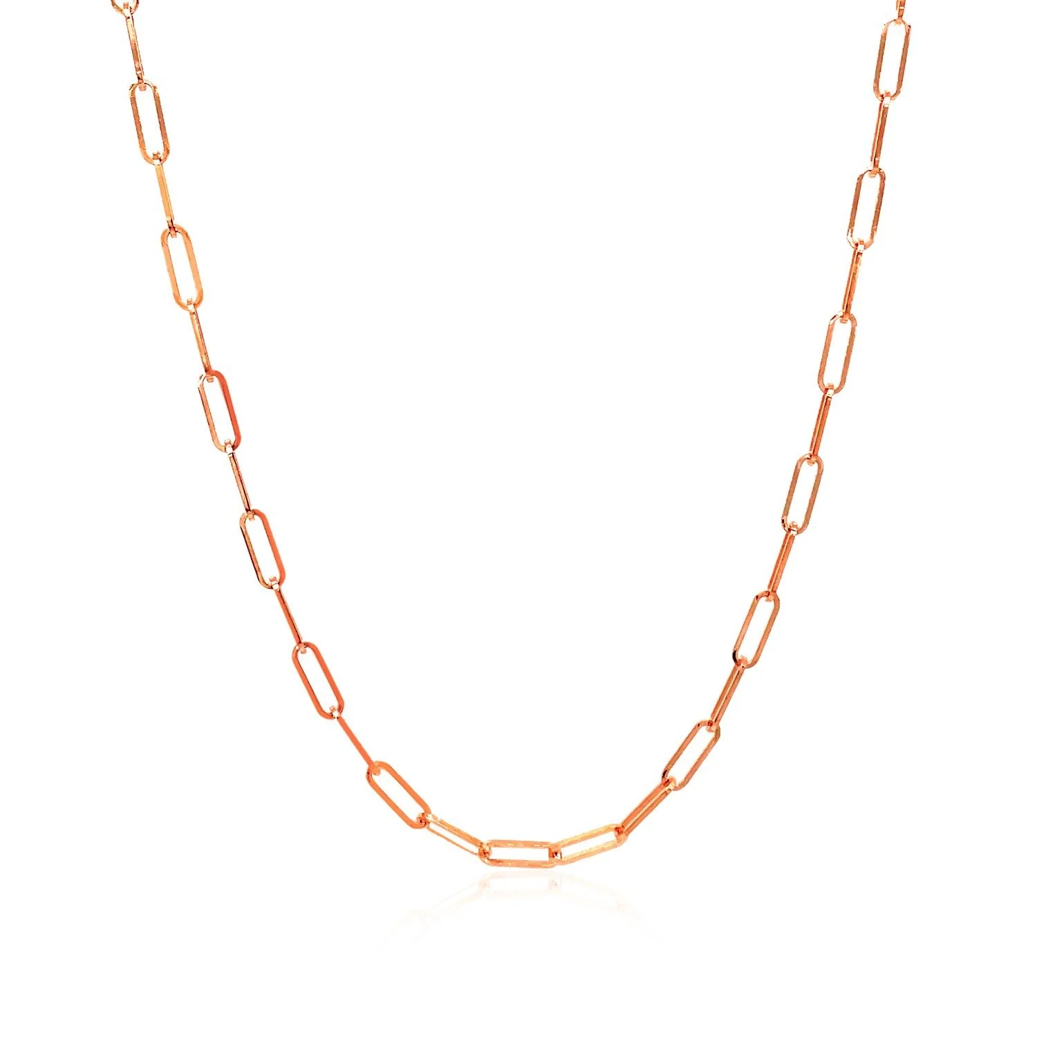 14K Rose Gold Delicate Paperclip Chain (2.1mm) - Image 2