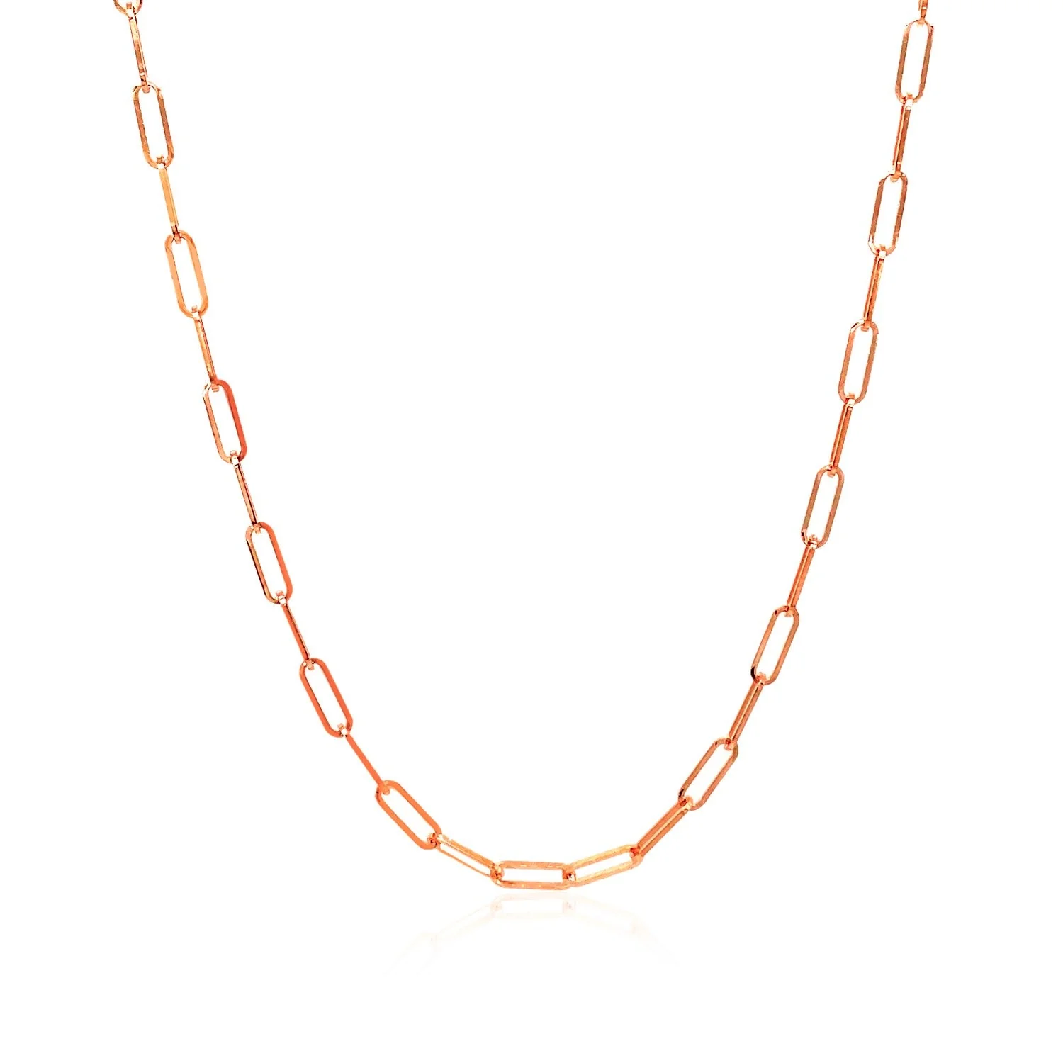 14K Rose Gold Delicate Paperclip Chain (2.1mm) - Image 8