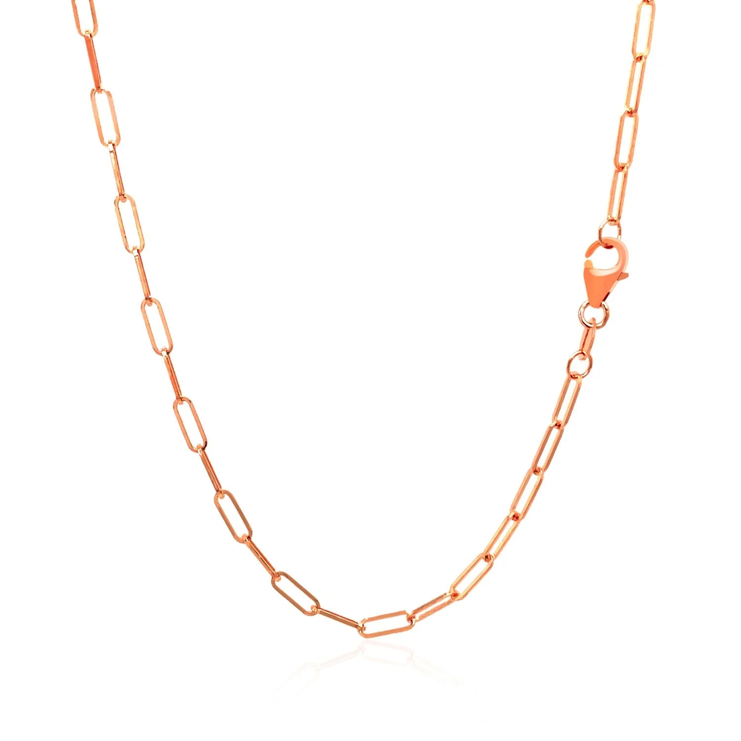 14K Rose Gold Delicate Paperclip Chain (2.1mm) - Image 9