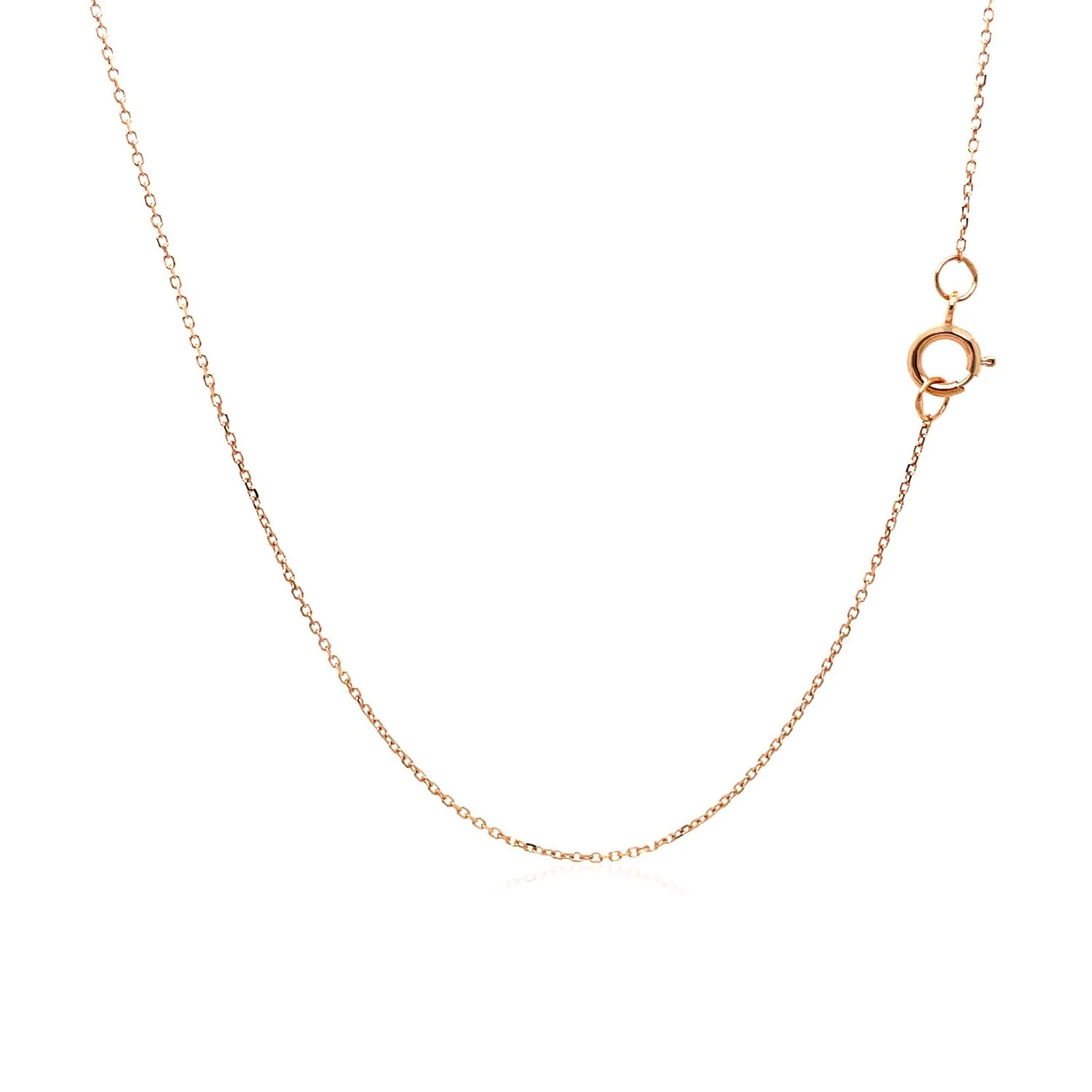 14k Rose Gold Diamond Cut Cable Link Chain 0.7mm - Image 9