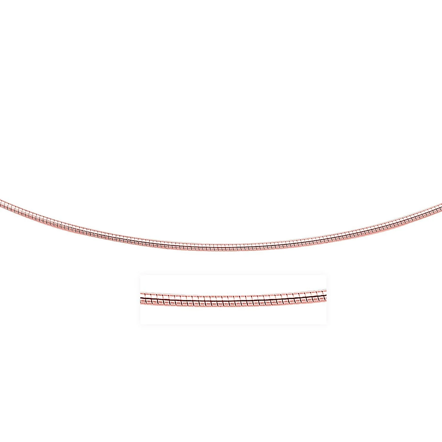 14k Rose Gold Necklace in a Round Omega Chain Style - Image 4