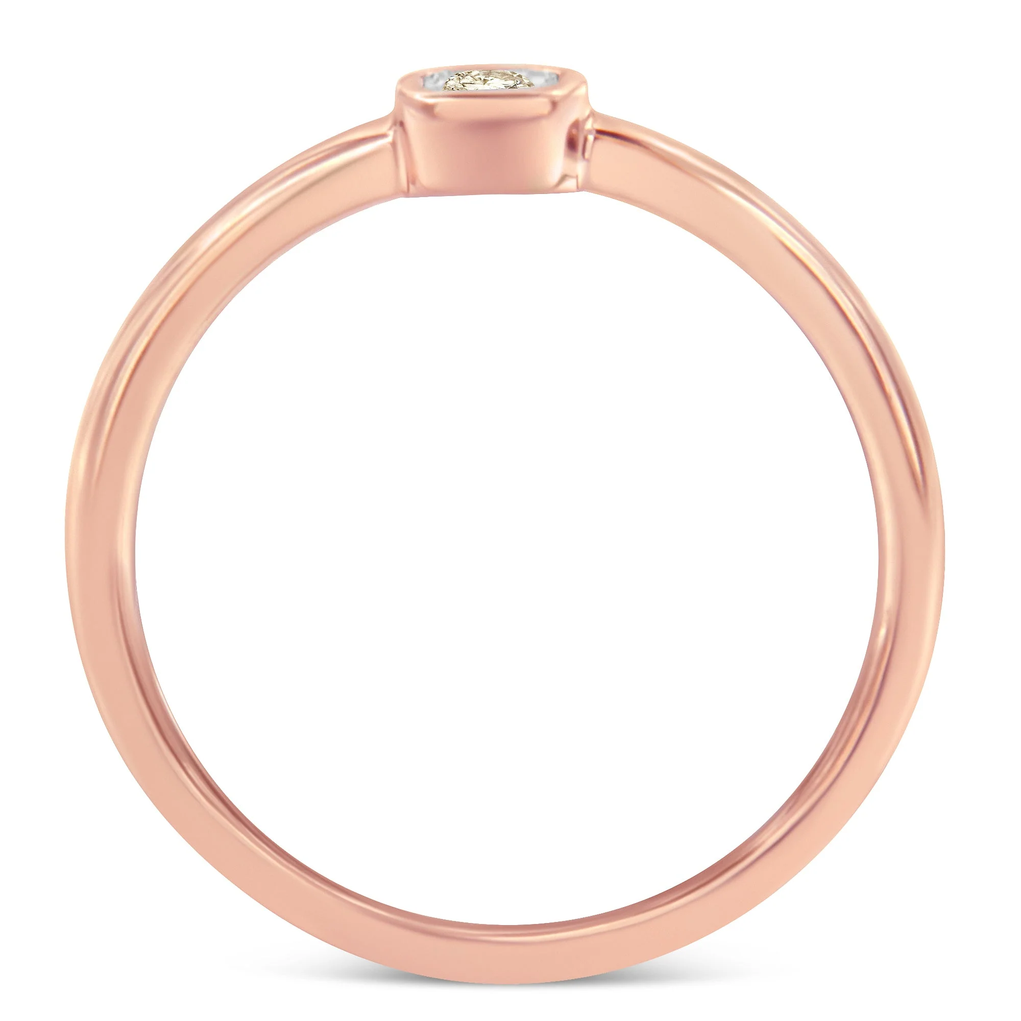 14K Rose Gold Plated .925 Sterling Silver 1/20 Carat Diamond Square Cushion-Shaped Miracle Set Petite Fashion Promise Ring (J-K Color, I1-I2 Clarity) - Size 6 - Image 3