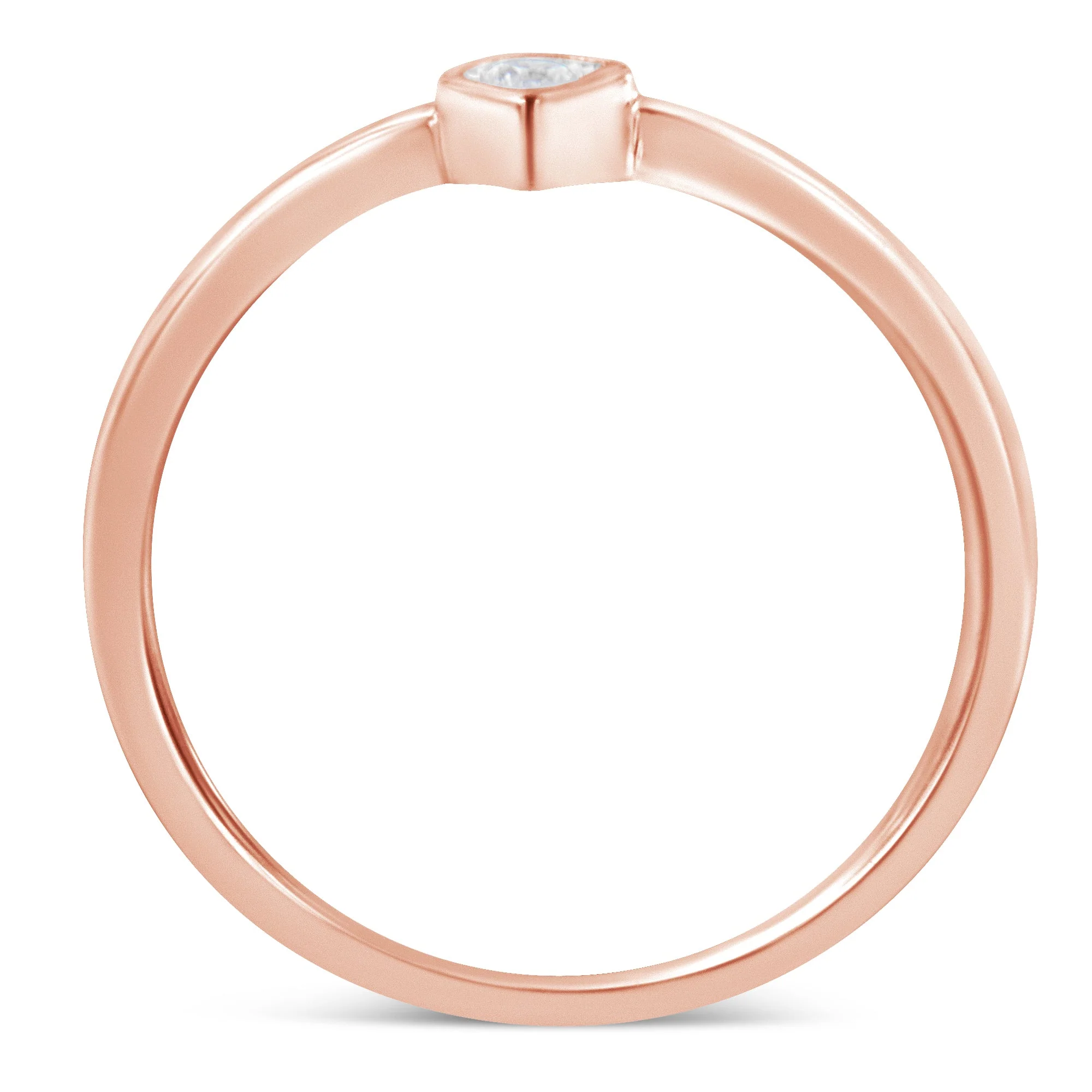 14K Rose Gold Plated .925 Sterling Silver 1/20 Carat Diamond Teardrop Pear-Shaped Miracle Set Petite Fashion Ring (J-K Color, I1-I2 Clarity) - Size 6 - Image 6