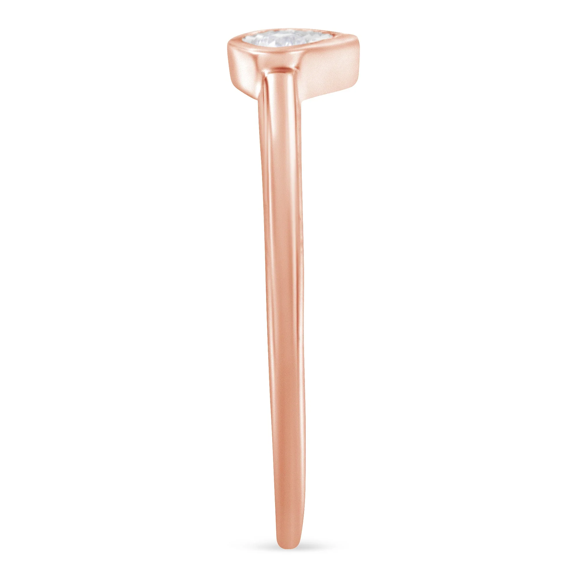 14K Rose Gold Plated .925 Sterling Silver 1/20 Carat Diamond Teardrop Pear-Shaped Miracle Set Petite Fashion Ring (J-K Color, I1-I2 Clarity) - Size 6 - Image 8