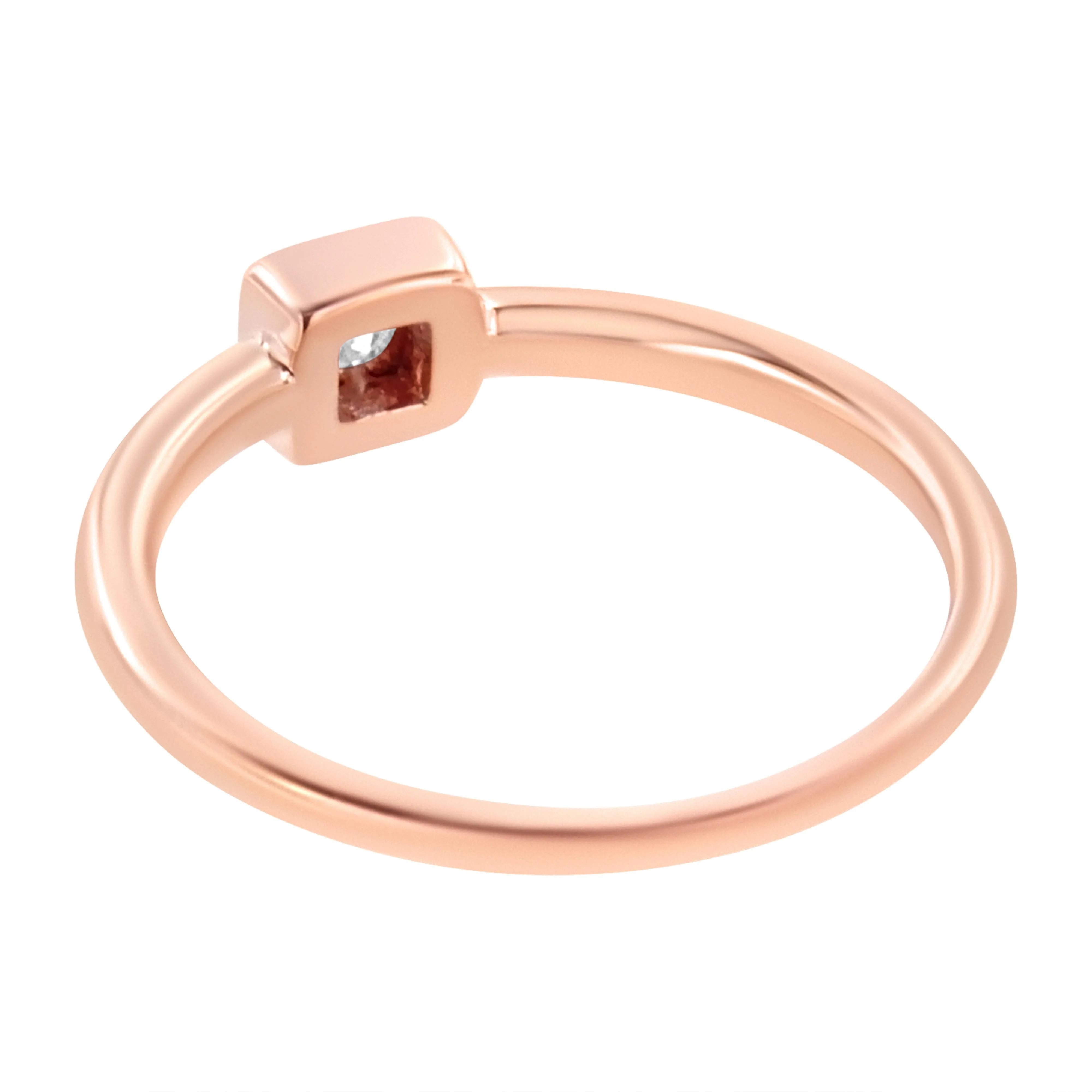 14K Rose Gold Plated .925 Sterling Silver 1/20 cttw Miracle Set Diamond Promise Ring (J-K Color, I1-I2 Clarity) - Size 6 - Image 5