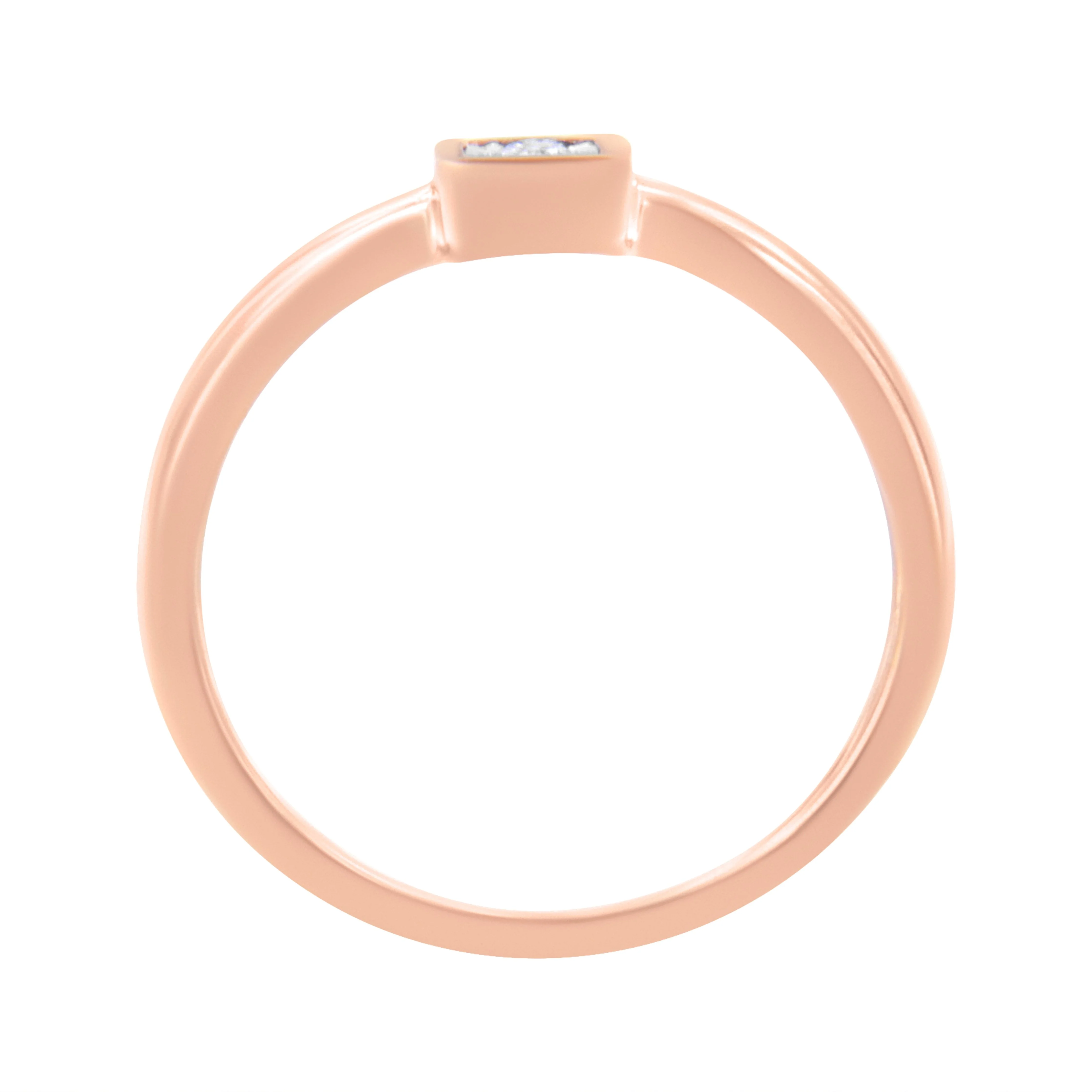 14K Rose Gold Plated .925 Sterling Silver 1/20 cttw Miracle Set Diamond Promise Ring (J-K Color, I1-I2 Clarity) - Size 6 - Image 9