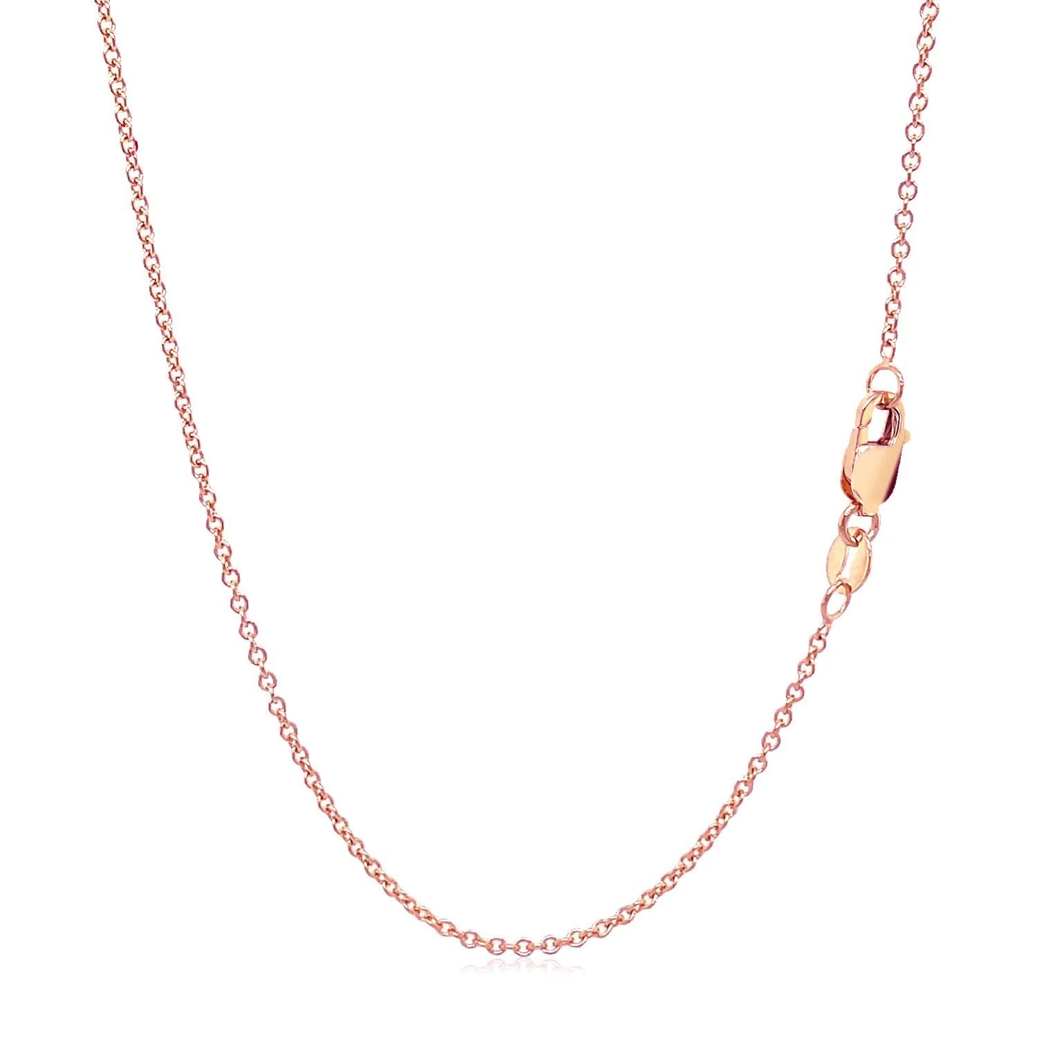 14k Rose Gold Round Cable Link Chain (1.25 mm) - Image 3