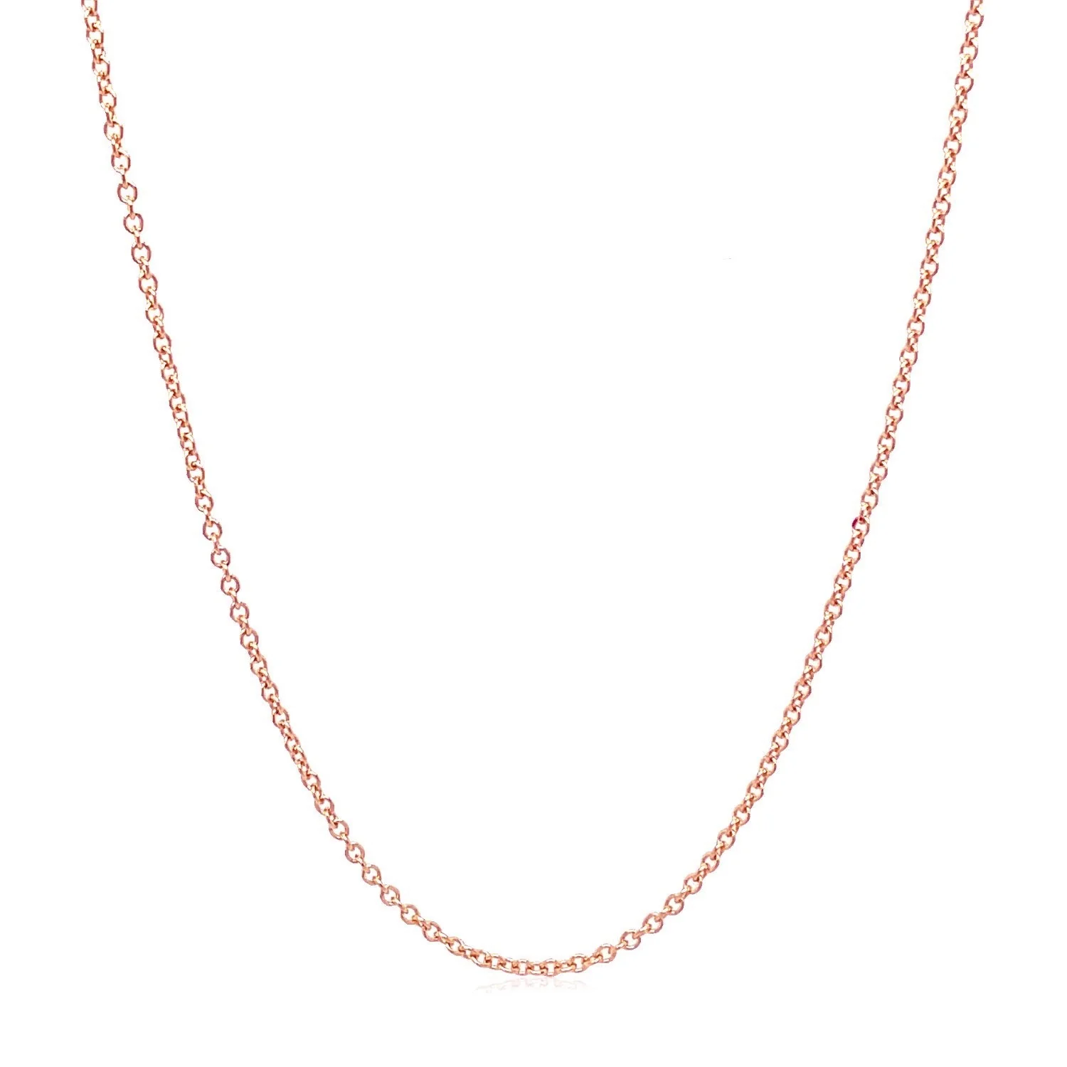 14k Rose Gold Round Cable Link Chain (1.25 mm) - Image 8