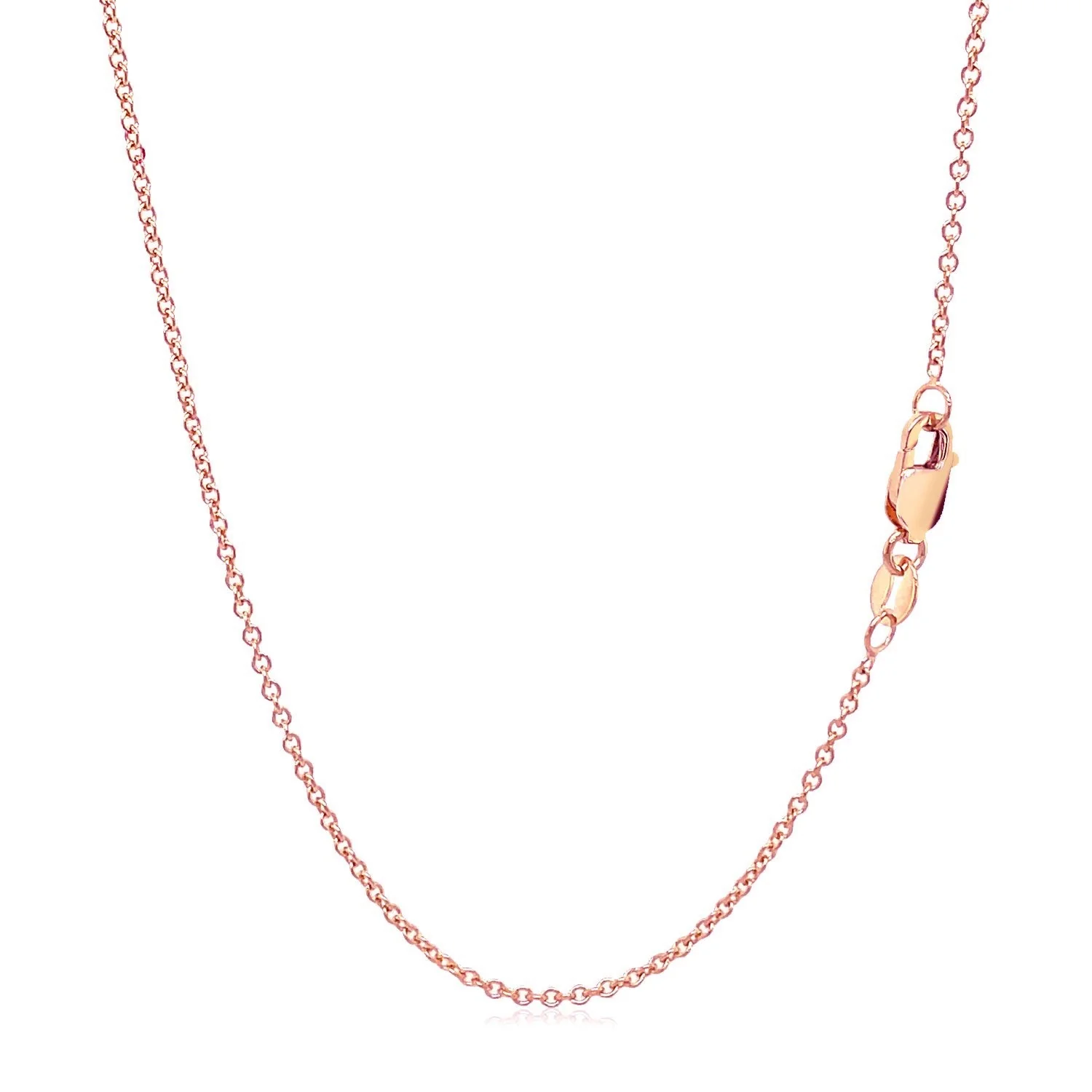 14k Rose Gold Round Cable Link Chain (1.25 mm) - Image 9