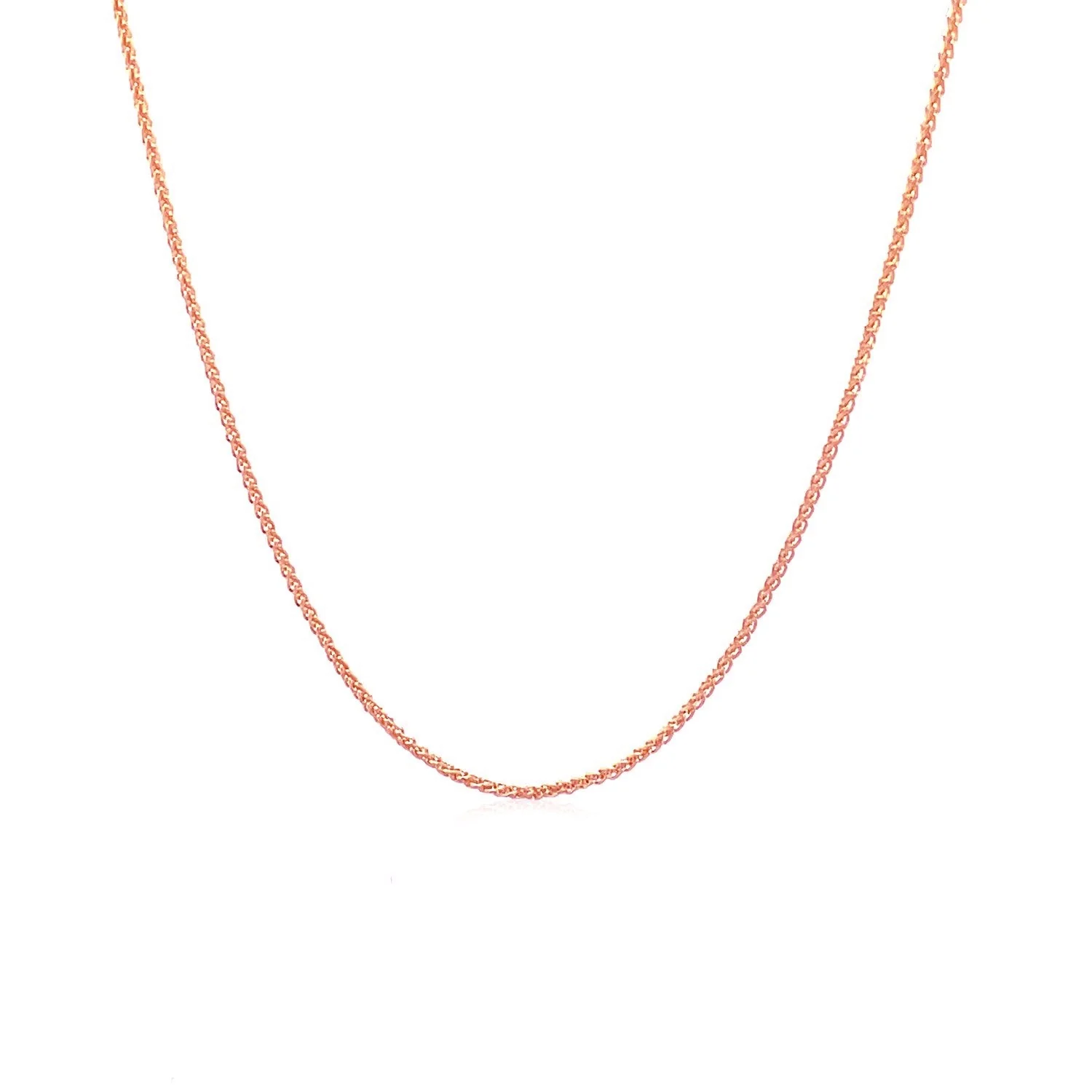 14k Rose Gold Round Wheat Chain (1.00 mm) - Image 5