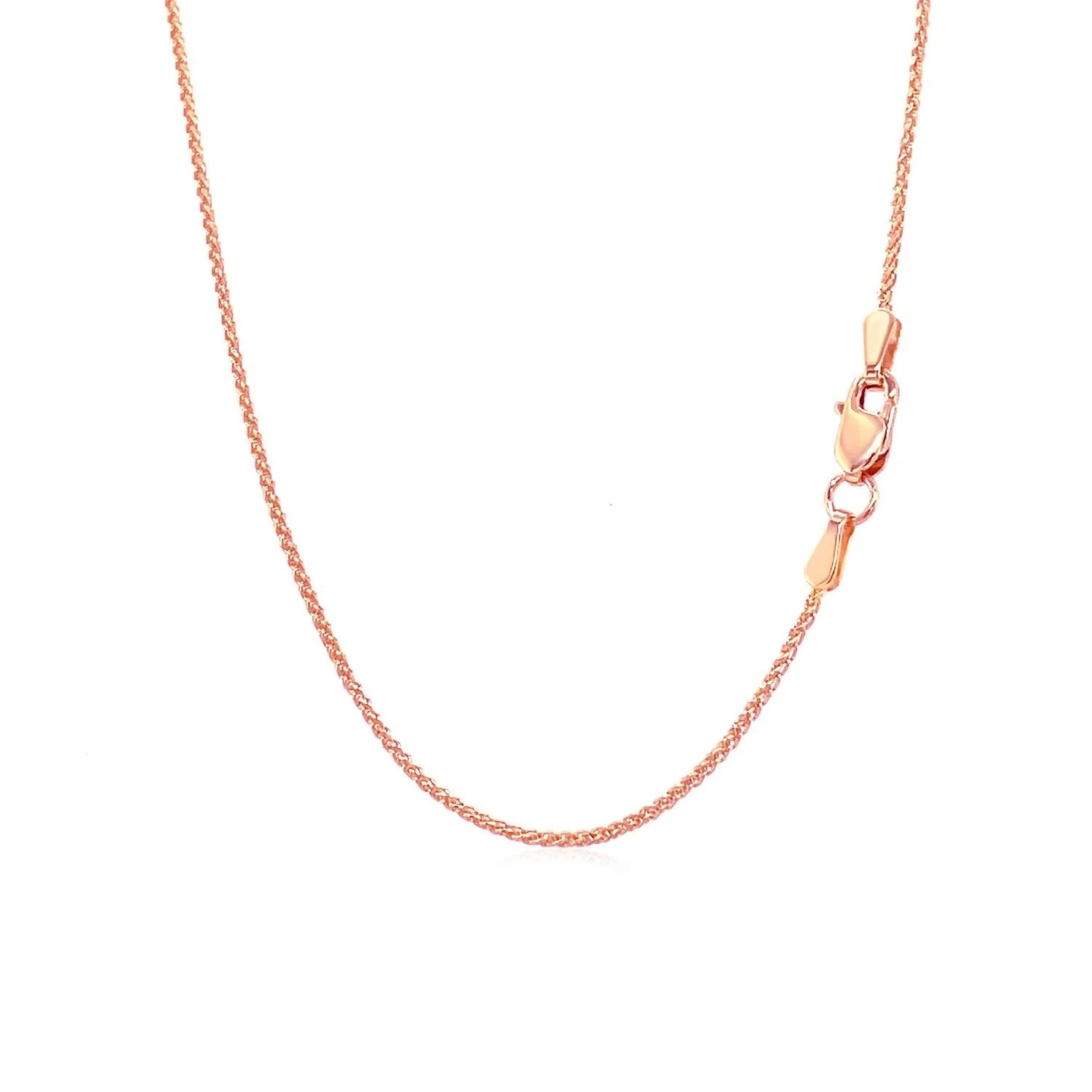 14k Rose Gold Round Wheat Chain (1.00 mm) - Image 6