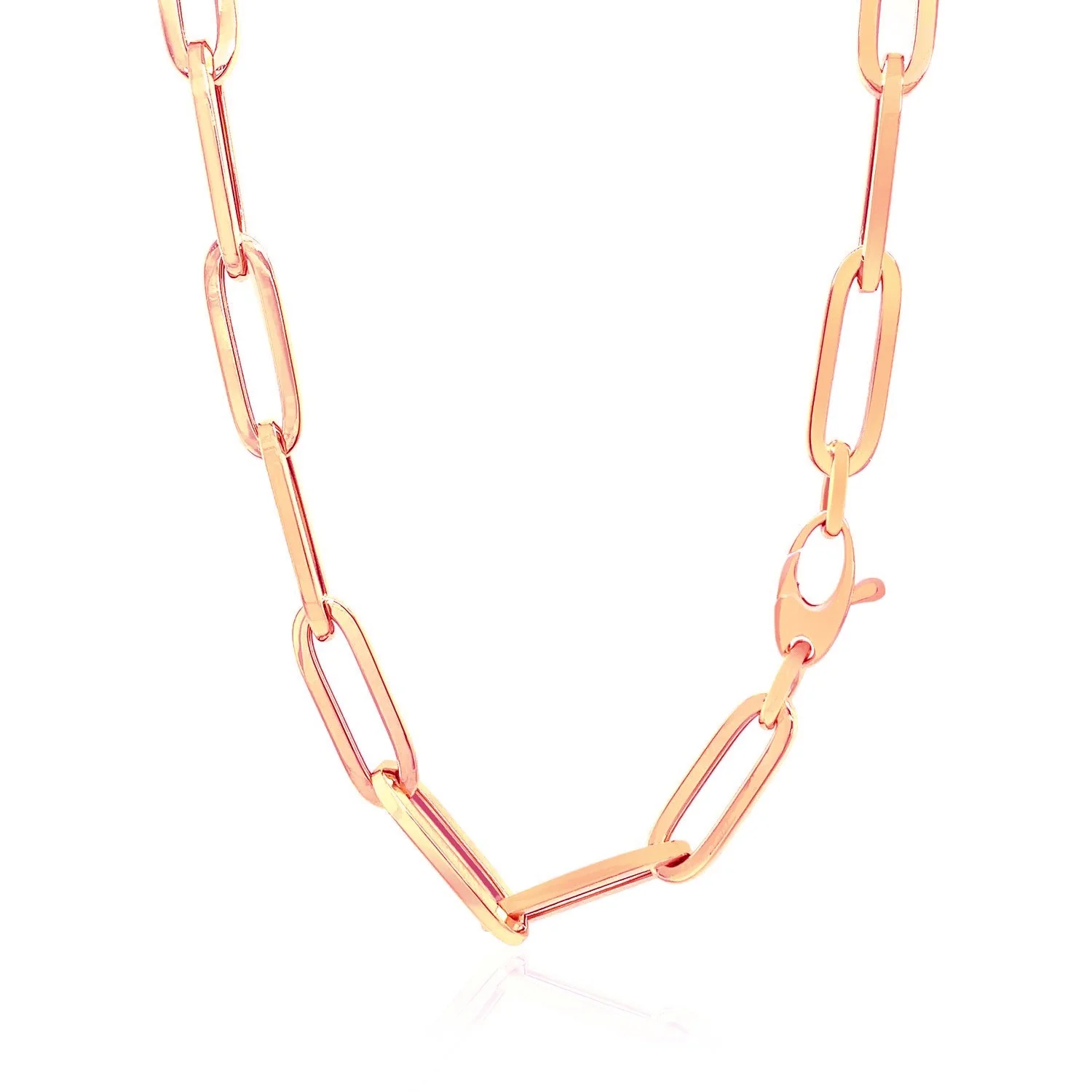 14K Rose Gold Wide Paperclip Chain (6.1mm) - Image 8
