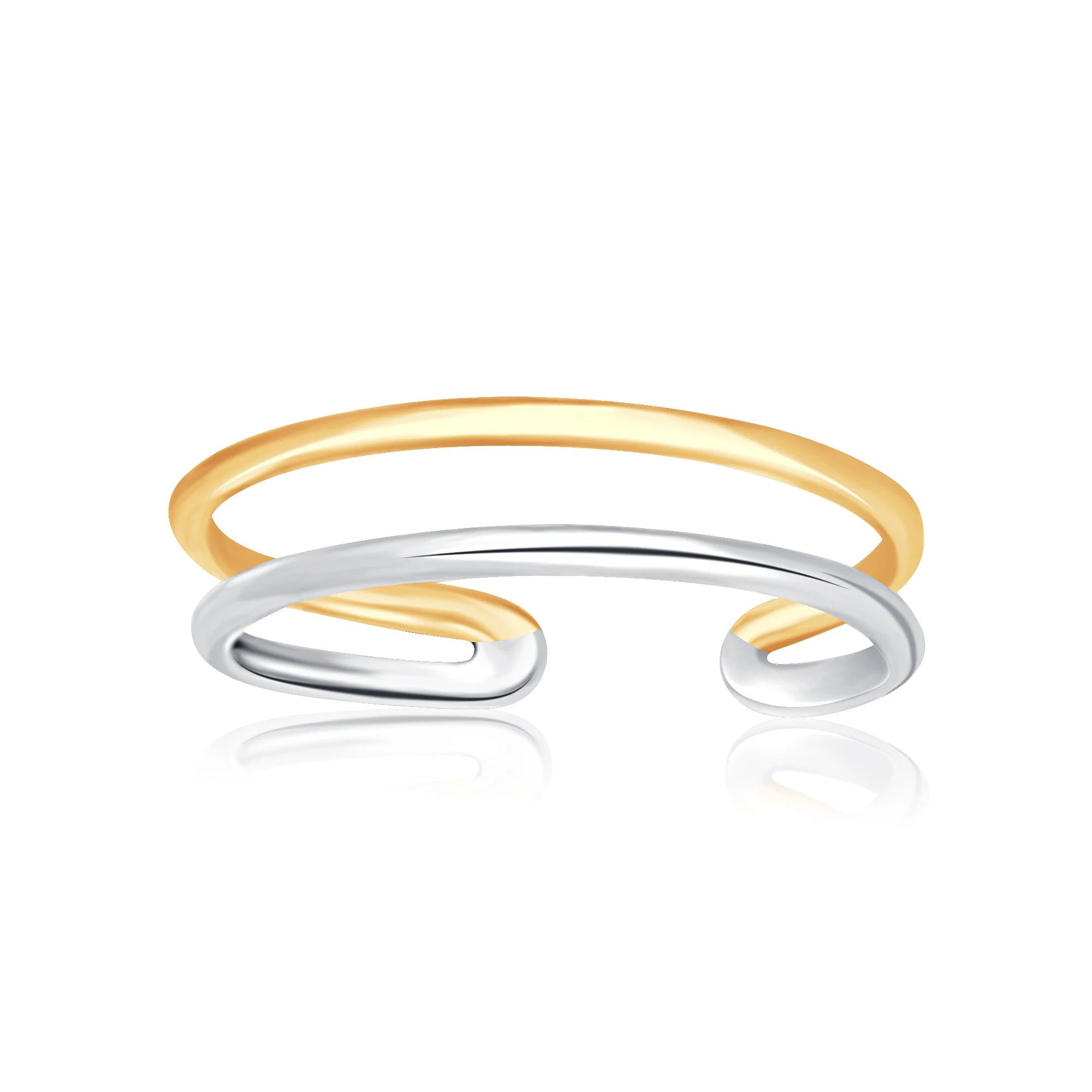 14k Two-Tone Gold Toe Ring with a Fancy Open Wire Style - Image 2