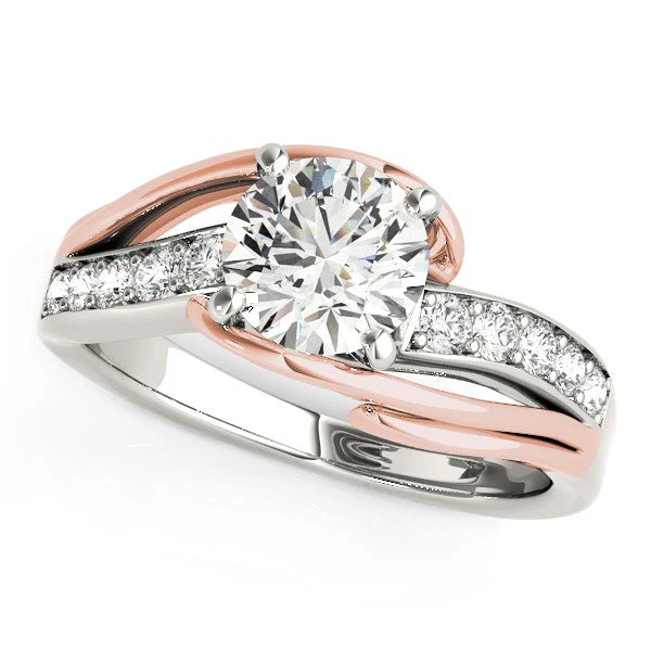 14k White And Rose Gold Bypass Shank Diamond Engagement Ring (1 1/8 cttw) - Image 4
