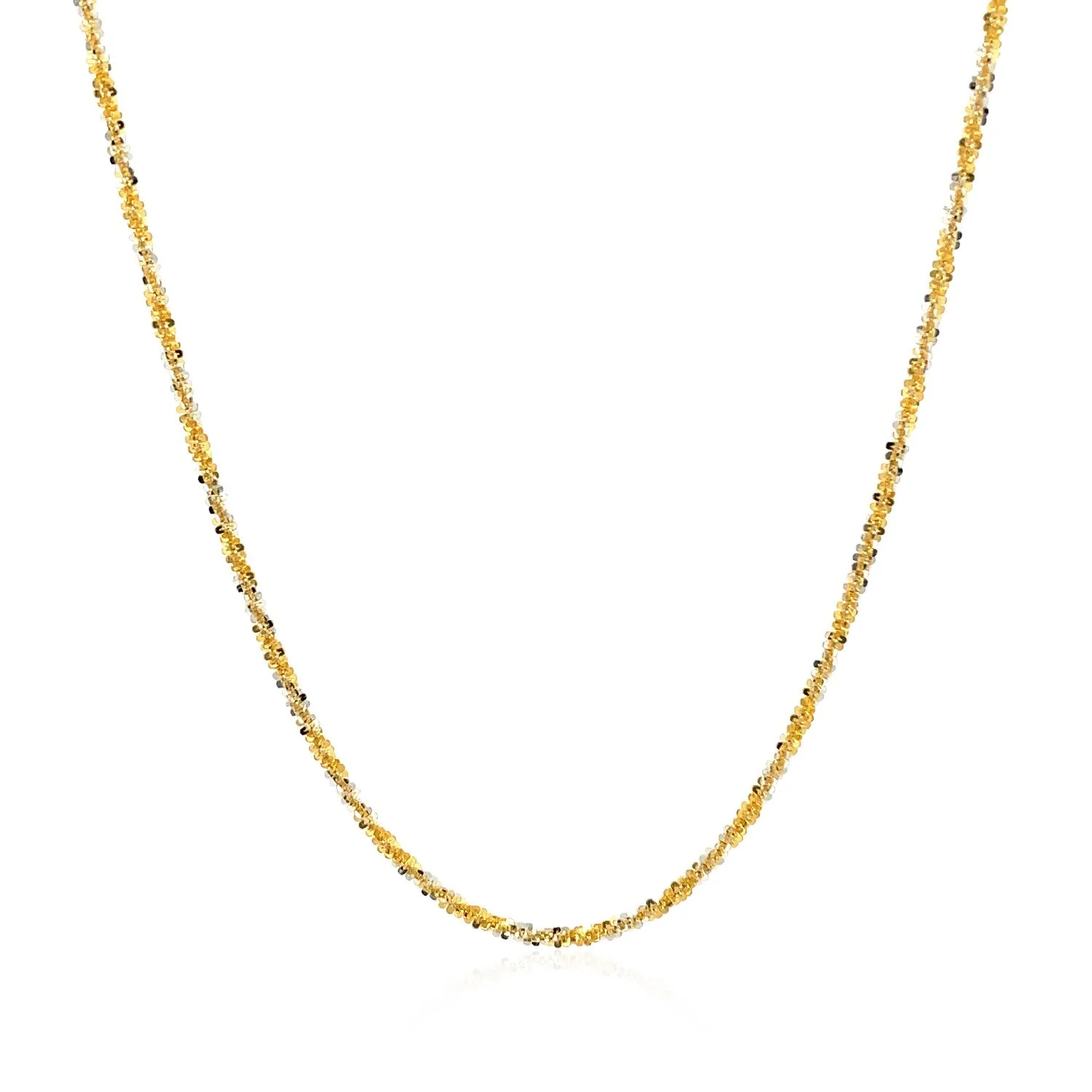 14k White and Yellow Gold Two Tone Sparkle Chain 1.5mm - Image 7