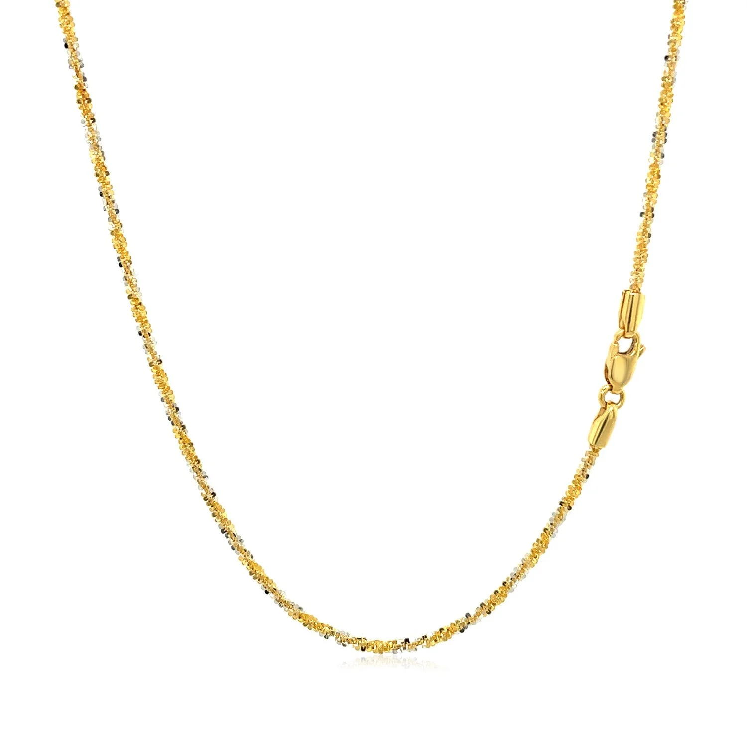 14k White and Yellow Gold Two Tone Sparkle Chain 1.5mm - Image 8