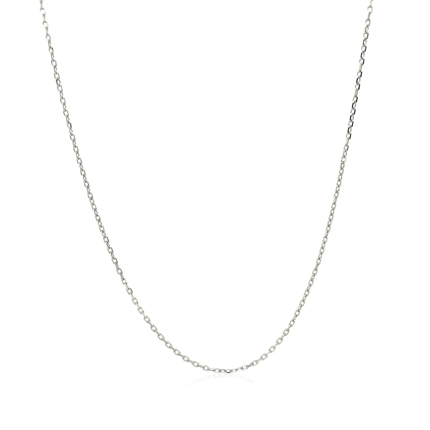 14k White Diamond Cut Cable Link Chain 0.8mm - Image 2