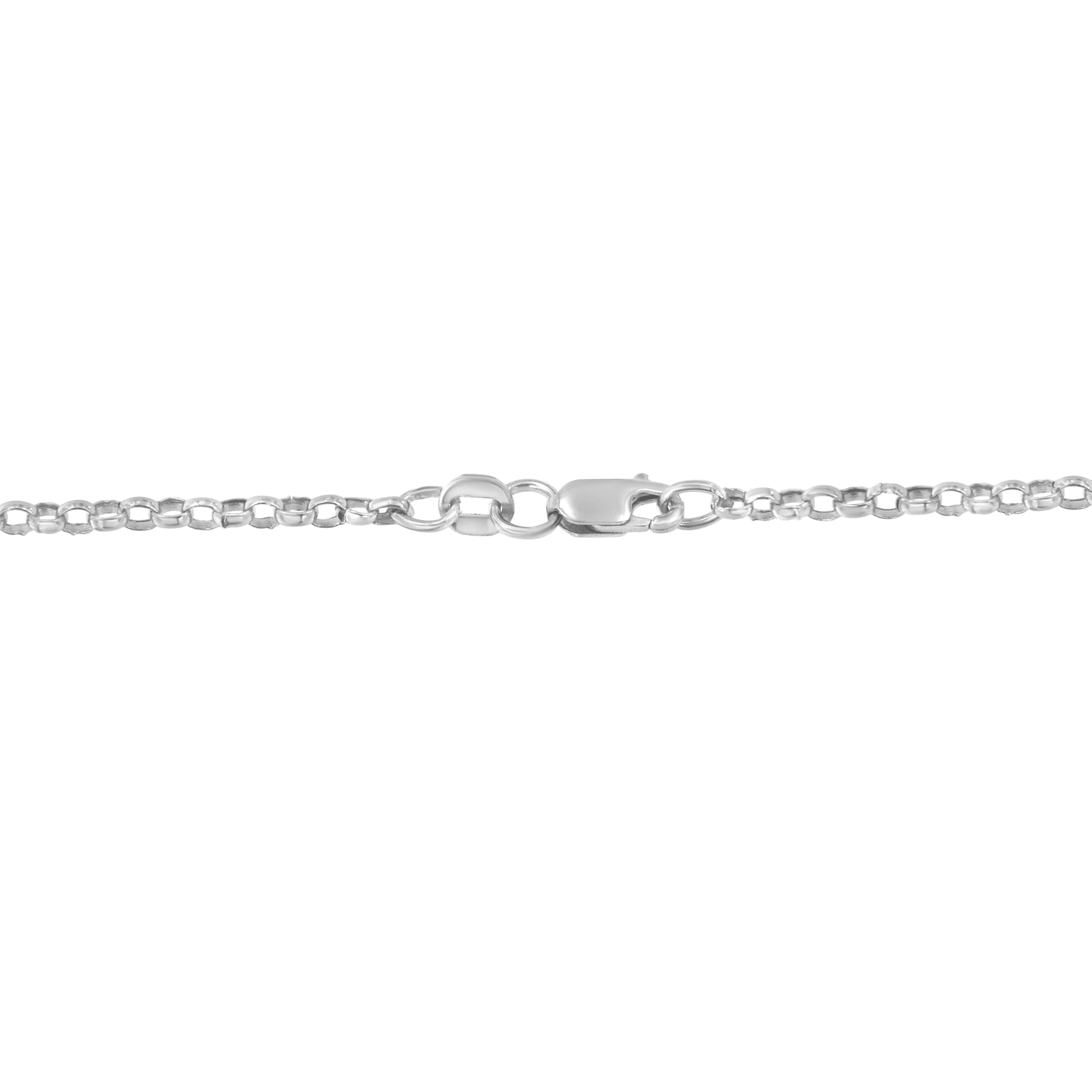 14K White Gold 1.0 Cttw Princess Cut Diamond Three Heart 18" Statement Pendant Necklace (H-I Color, SI2-I1 Clarity) - Image 6