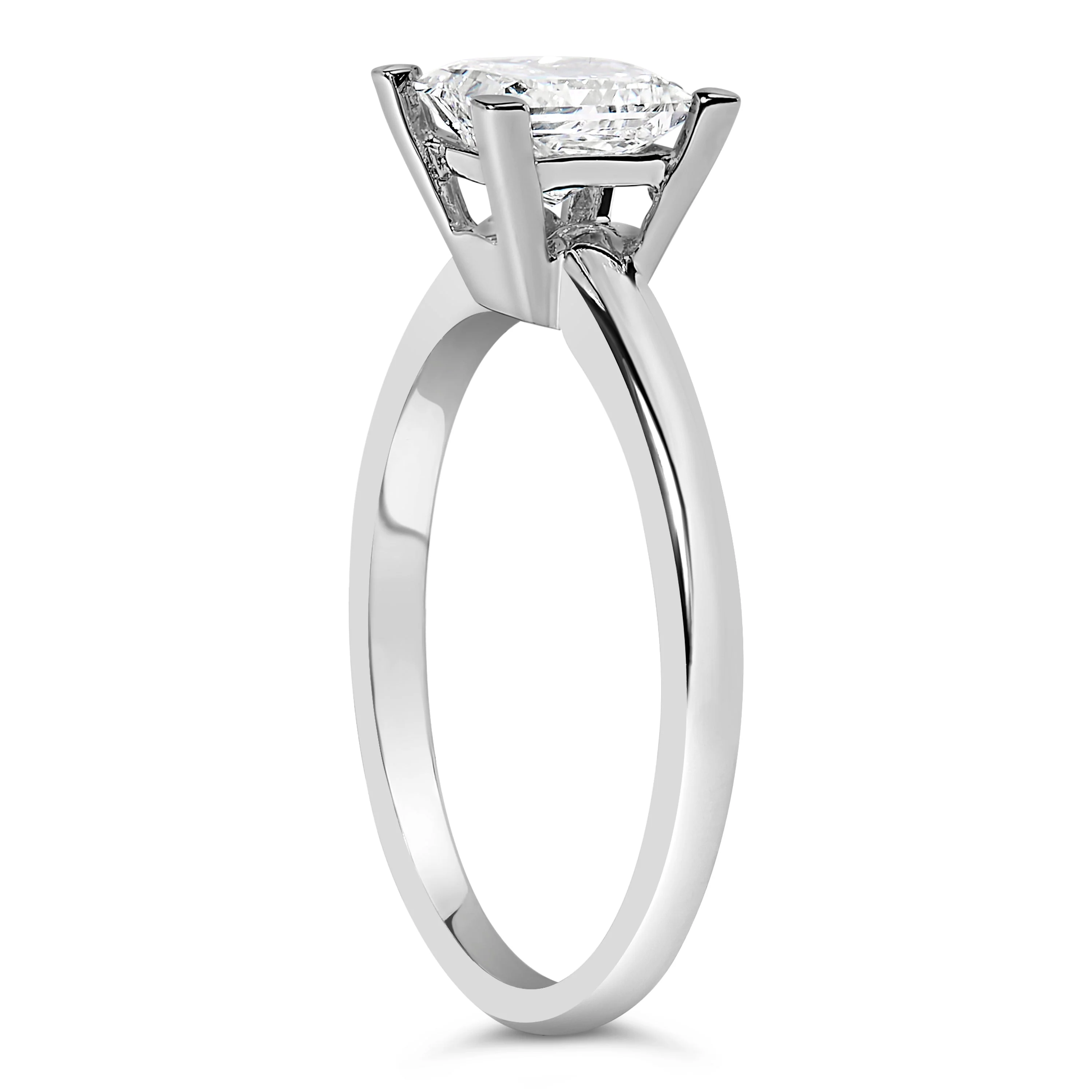14K White Gold 1.0 Cttw Princess Lab-Grown Diamond Solitaire Engagement  Ring (F-G Color, VS1-VS2 Clarity) - Ring Size 7 - Image 4
