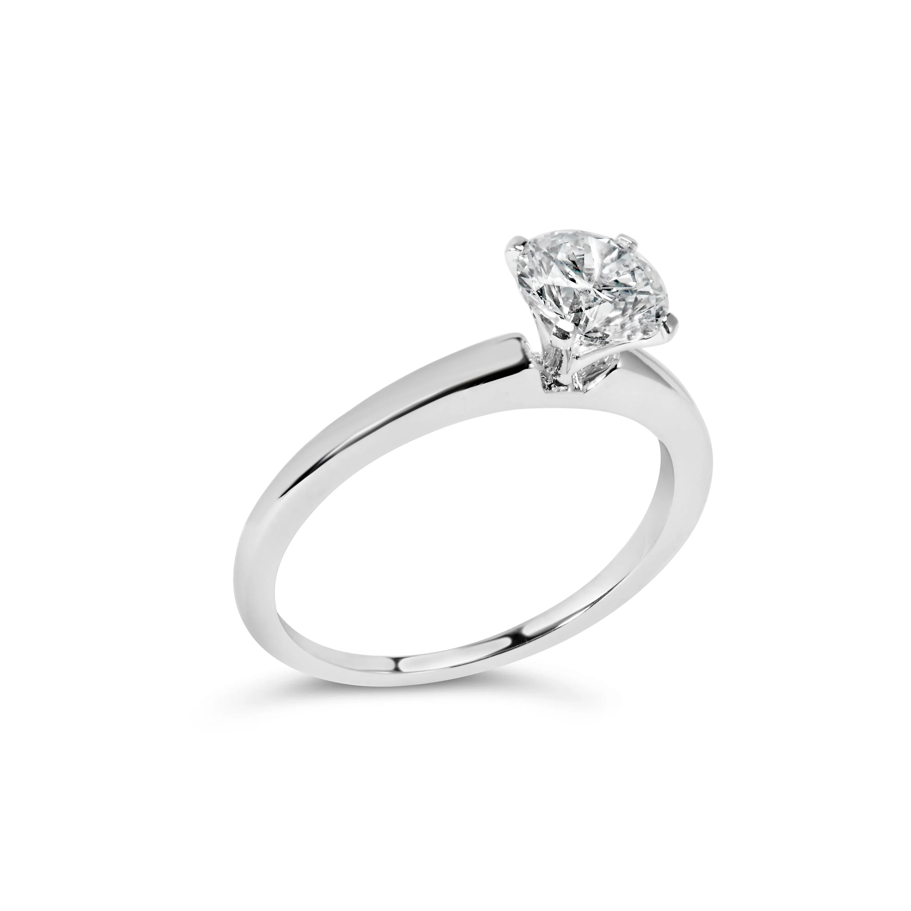14K White Gold 1.0 Cttw Round Lab Grown Diamond 4 Prong Solitaire Engagement Ring (F-G Color, VS2-SI1 Clarity) - Ring Size 7 - Image 3