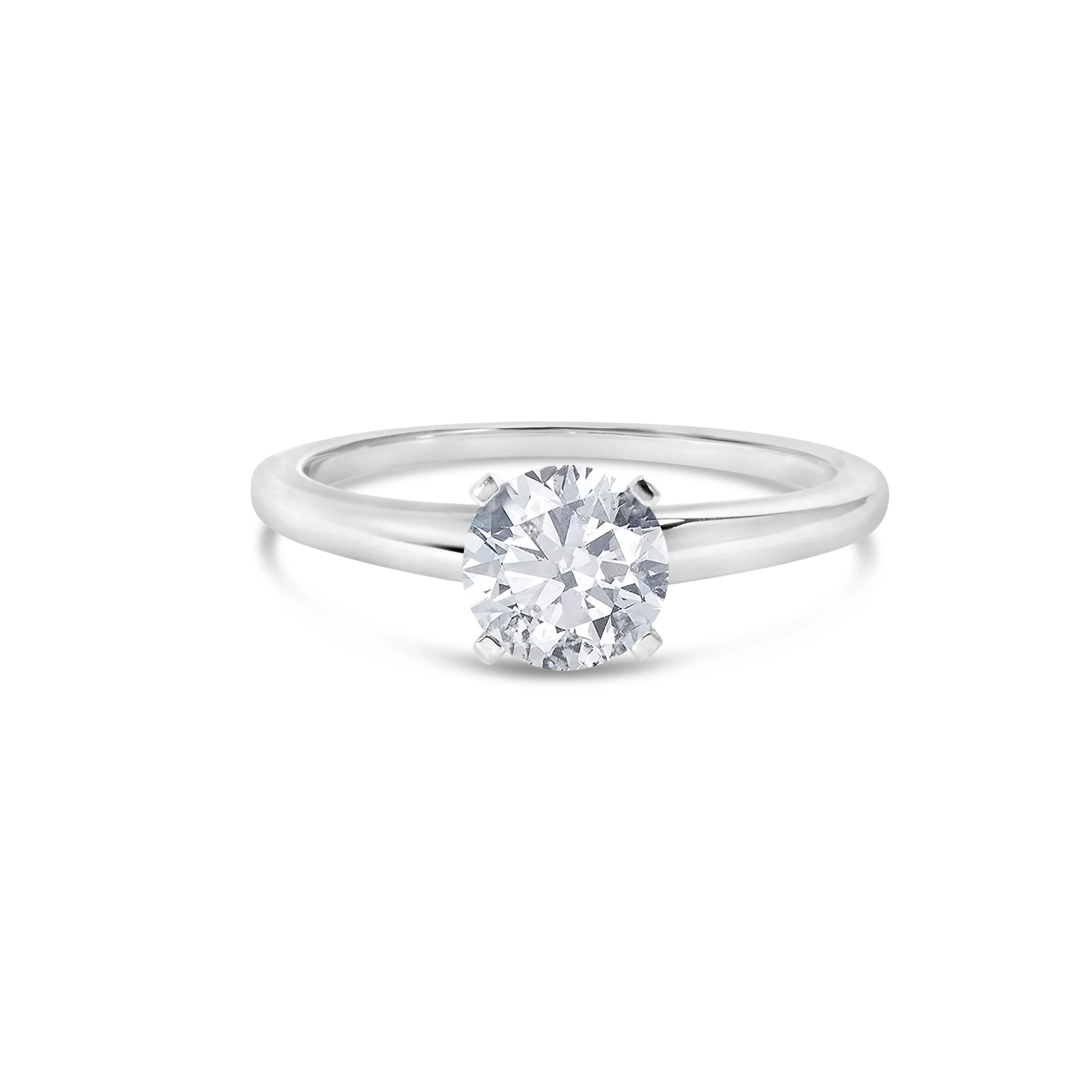 14K White Gold 1.0 Cttw Round Lab Grown Diamond 4 Prong Solitaire Engagement Ring (F-G Color, VS2-SI1 Clarity) - Ring Size 7 - Image 6