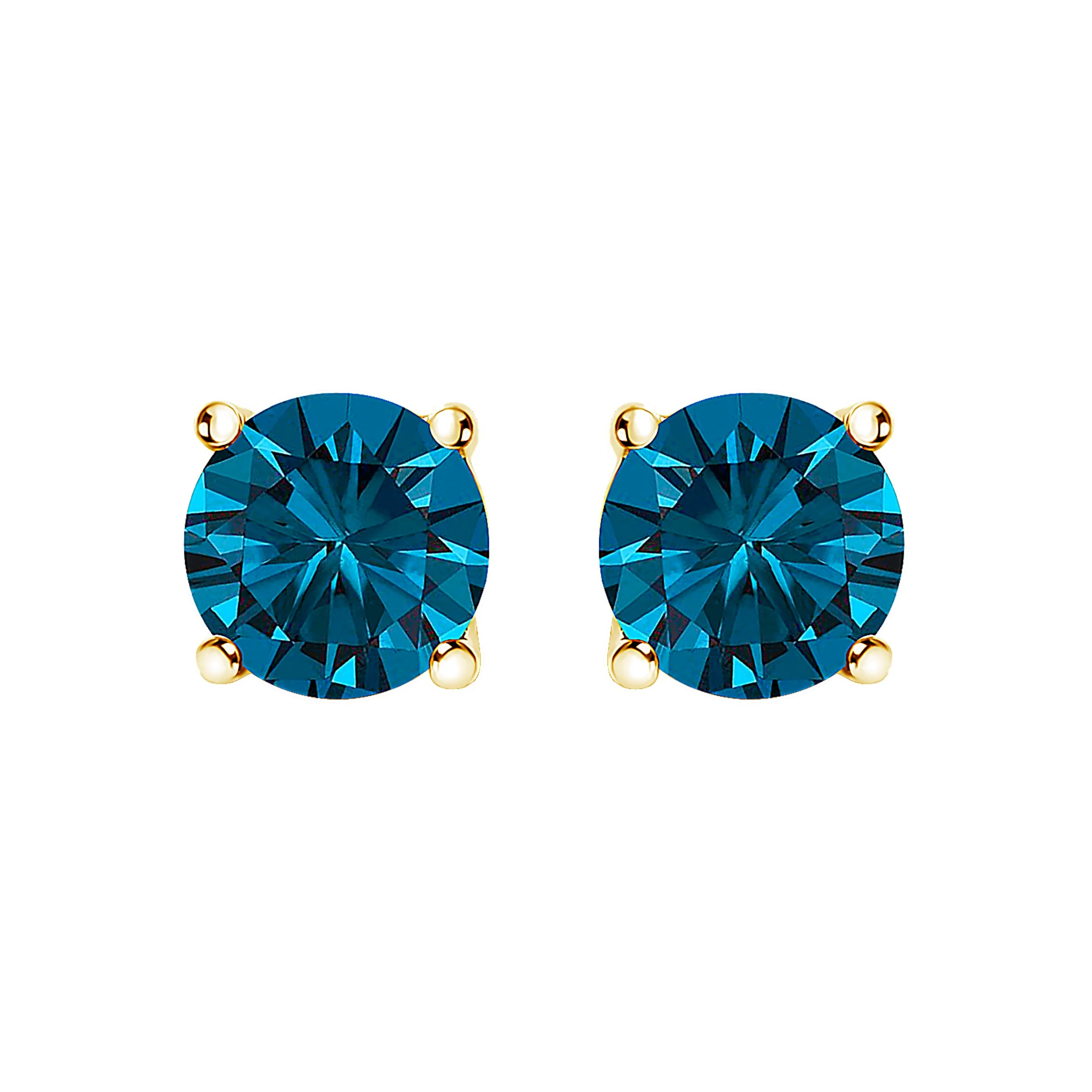 14K White Gold 1.00 Cttw Blue Lab Grown Diamond Stud Earrings with Screw Backs - Image 7