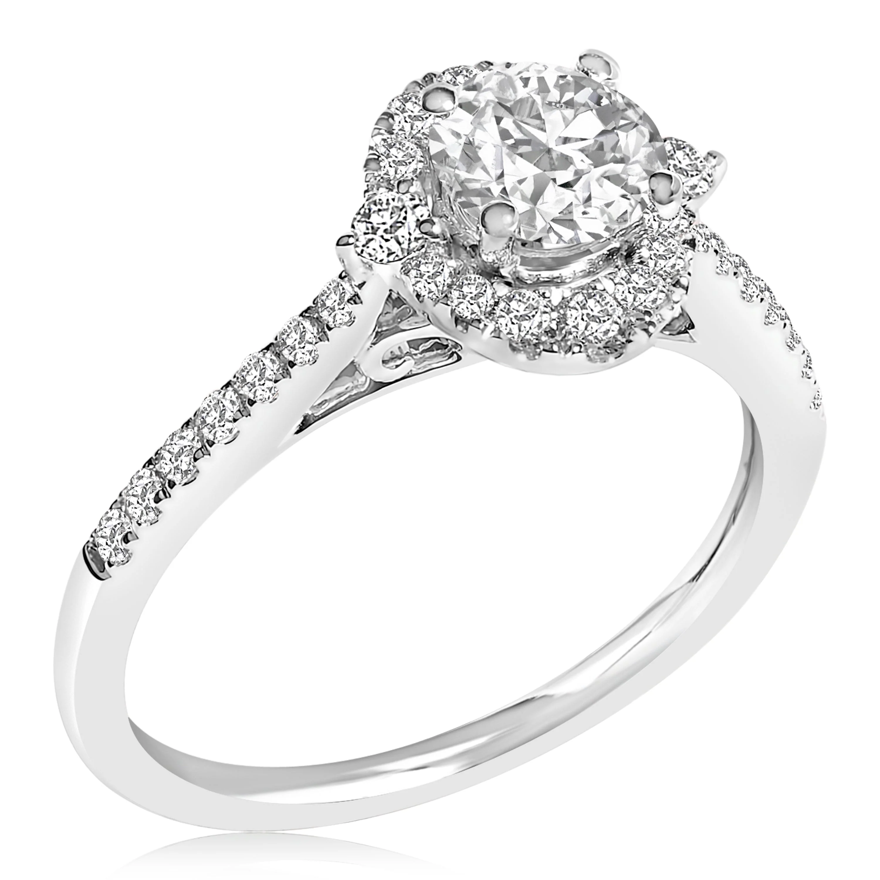 14K White Gold 1.00 Cttw Lab-Grown Diamond Oval Shaped Halo Engagement Ring (F-G Color, VS1-VS2 Clarity) - Ring Size 7 - Image 3