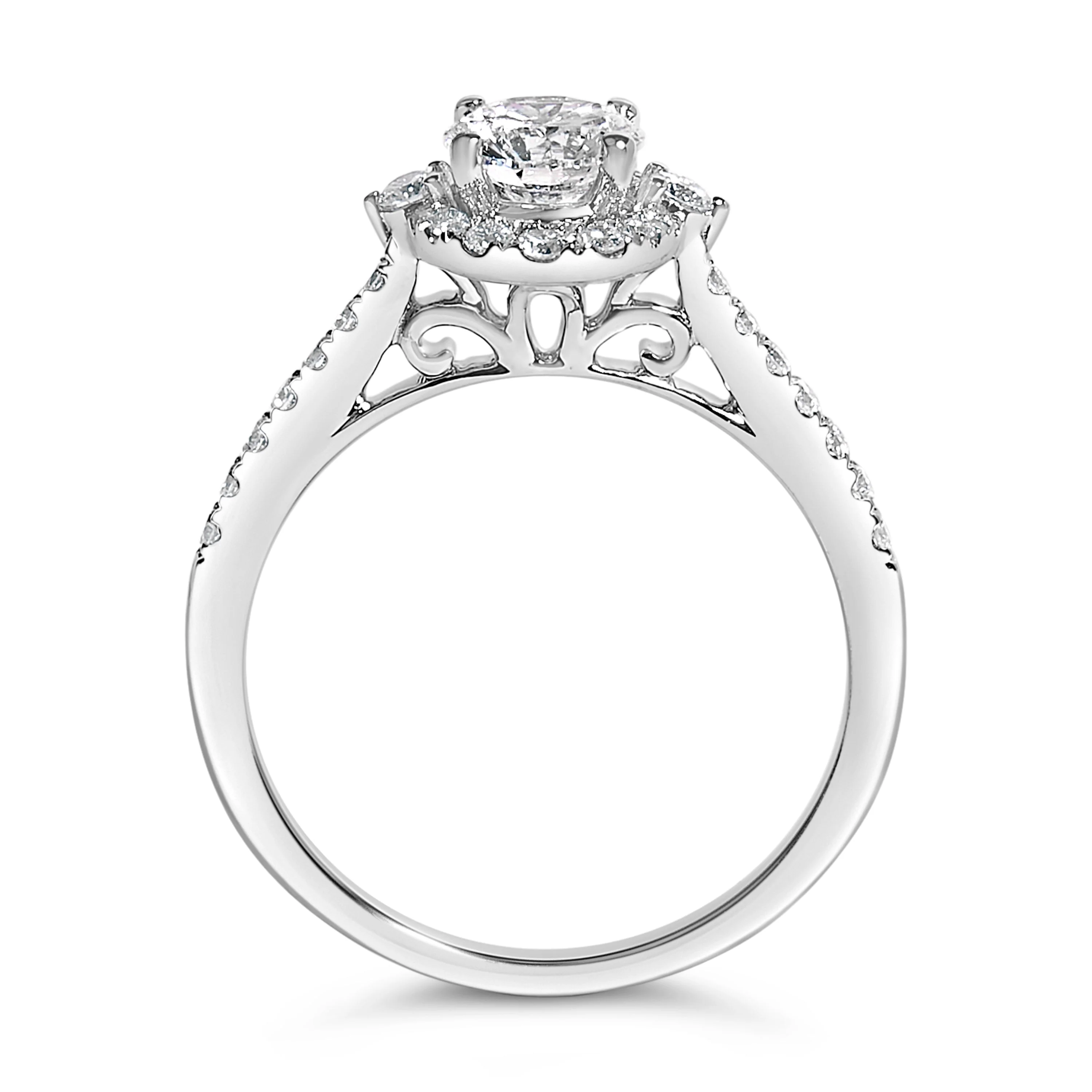14K White Gold 1.00 Cttw Lab-Grown Diamond Oval Shaped Halo Engagement Ring (F-G Color, VS1-VS2 Clarity) - Ring Size 7 - Image 5