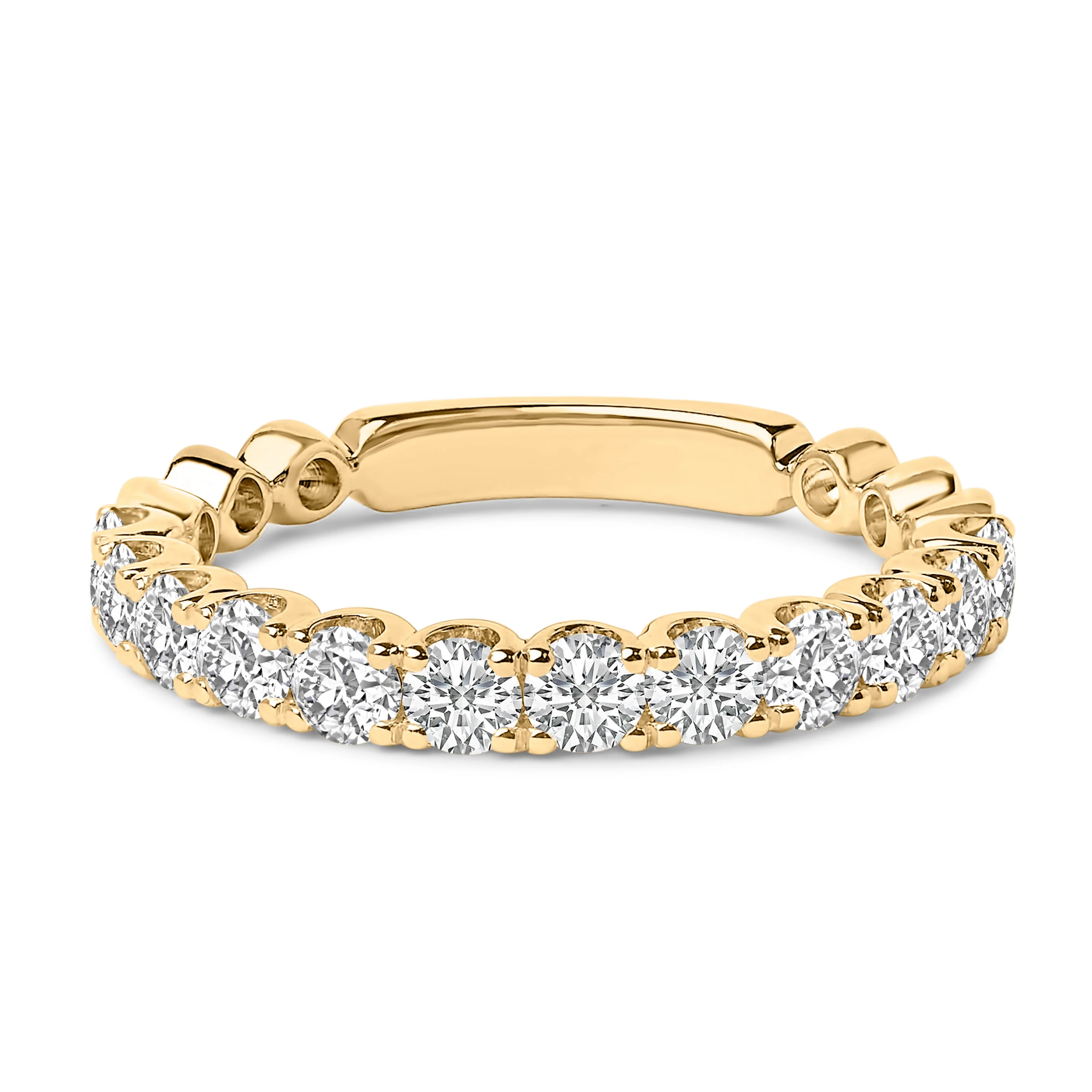 14K White Gold 1.00 Cttw Round Diamond Prong Set Wedding Band - Image 6