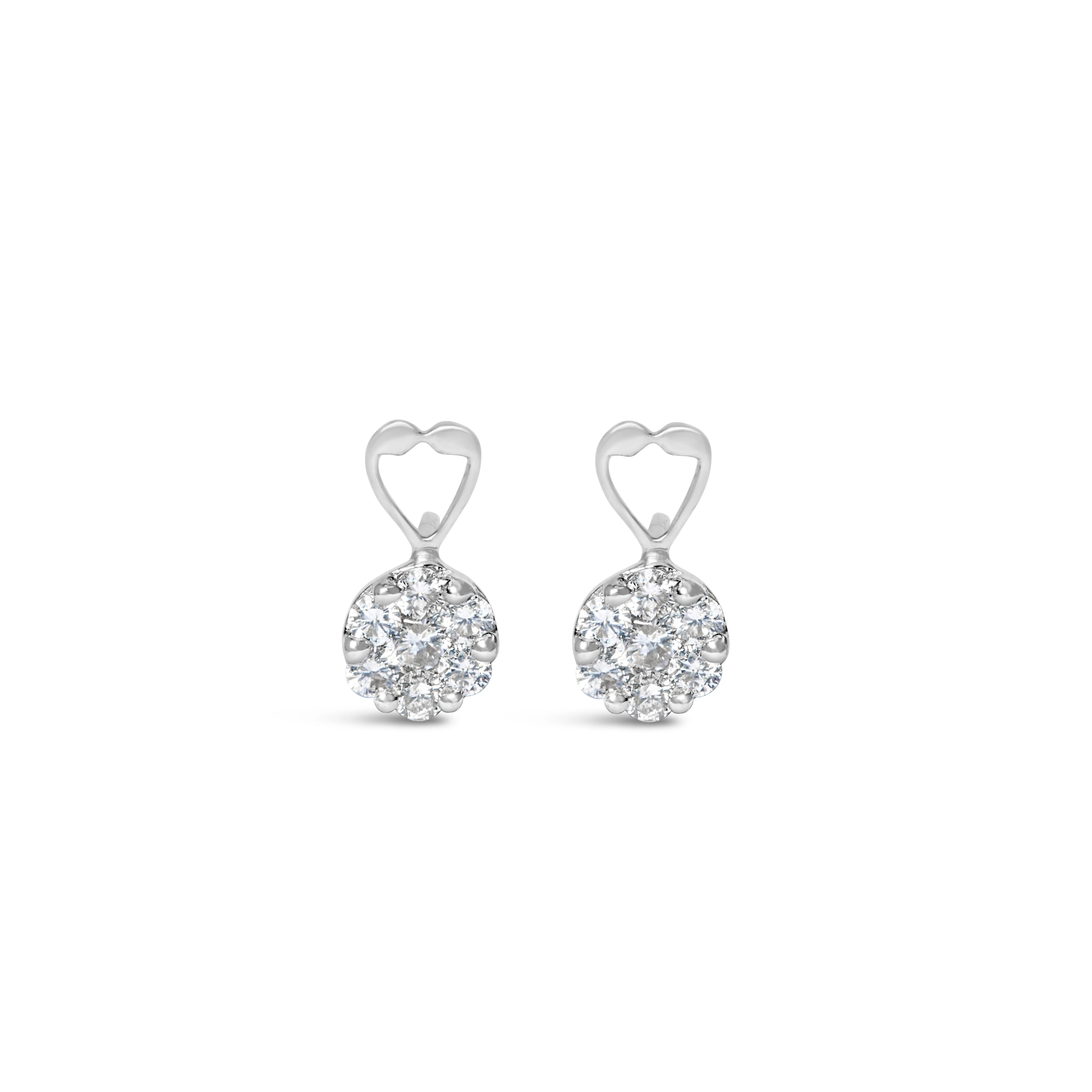 14K White Gold 1 1/4 cttw Round Cut Diamond Earrings (H-I, I1-I2) - Image 4