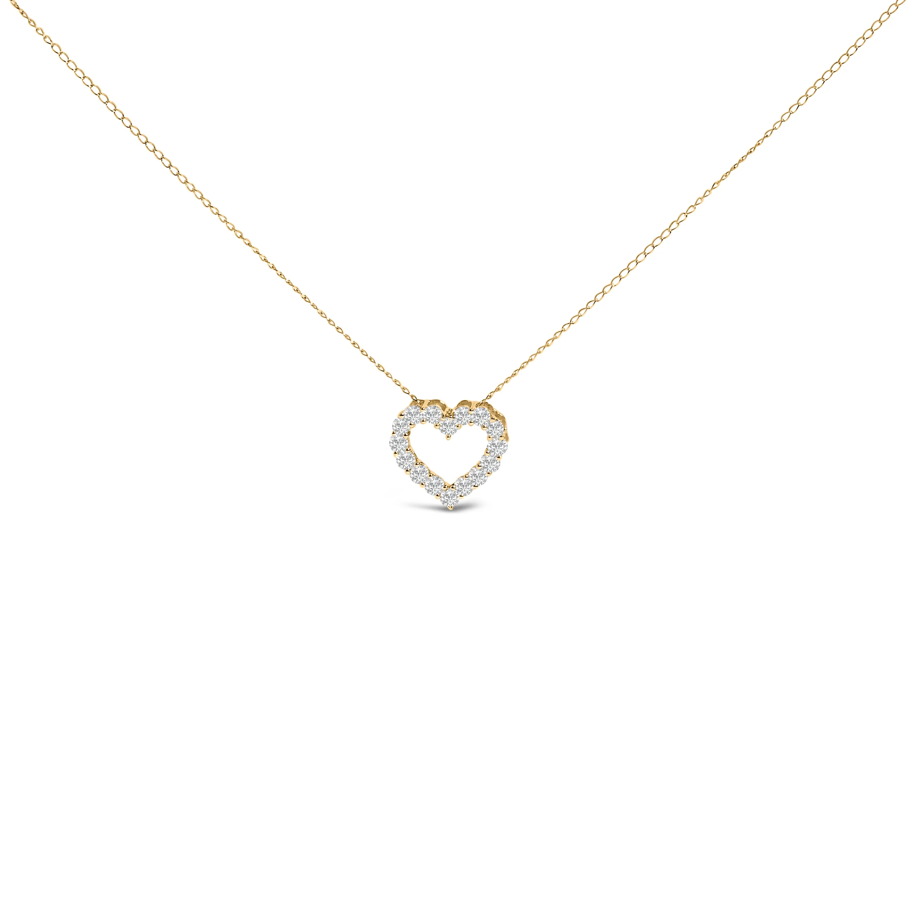 14K White Gold 1/2 Carat Lab Grown Diamond Heart Shape Pendant Necklace - Image 4