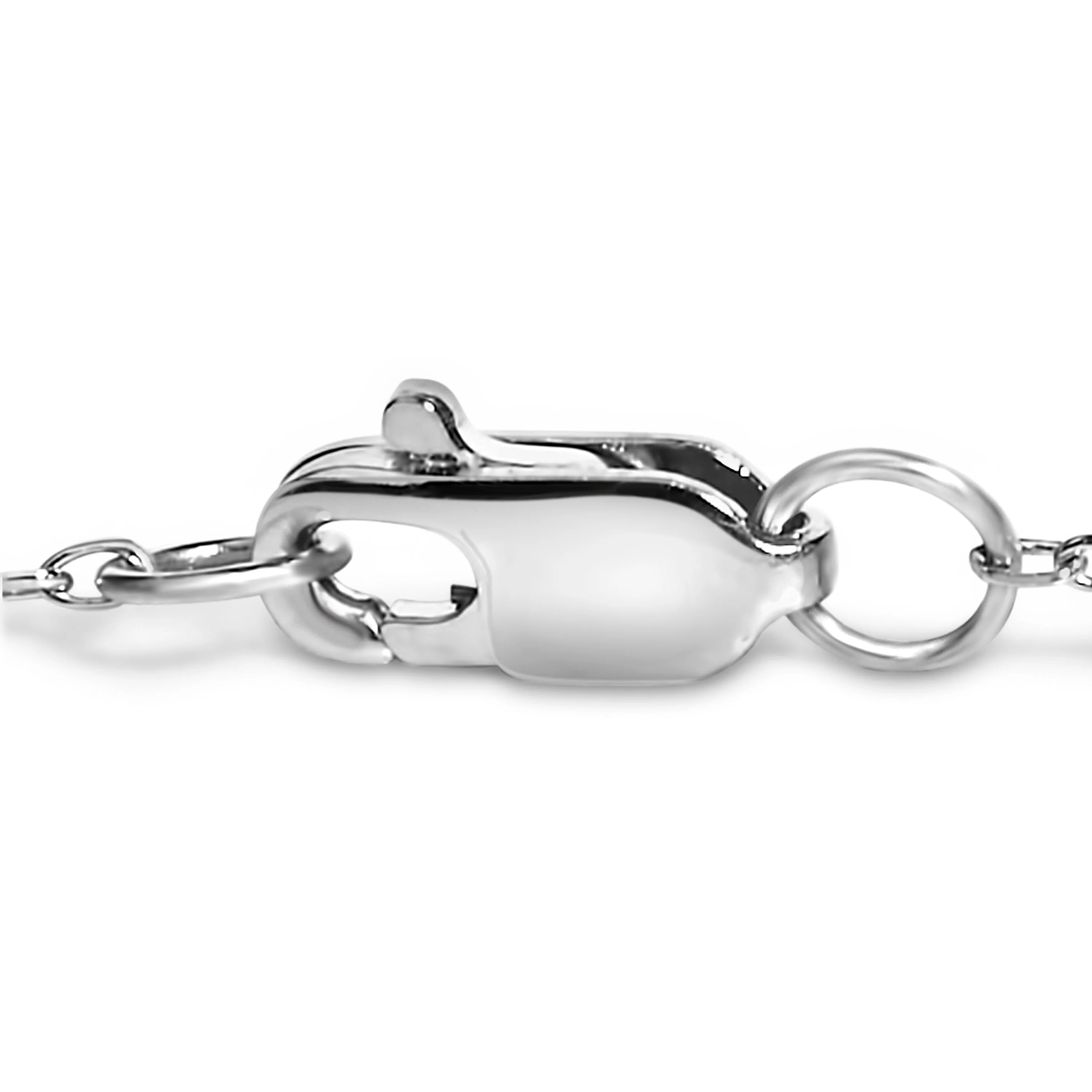 14K White Gold 1/2 Cttw Bezel Set Lab Grown Diamond Station Bracelet - Image 2
