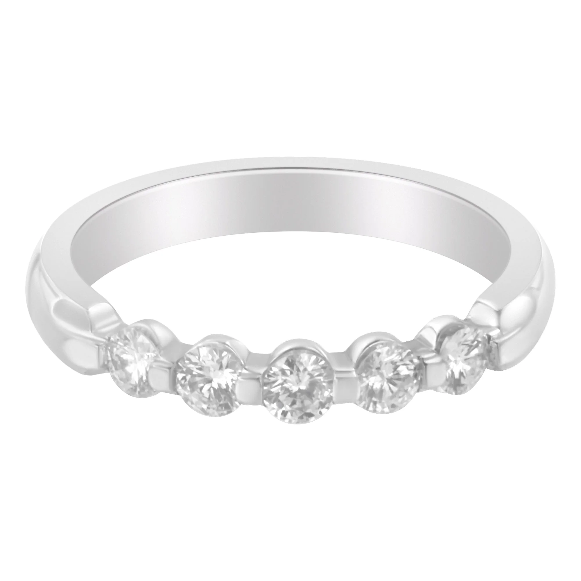 14K White Gold 1/2 cttw Diamond 5-Stone Band Ring (H-I Clarity, SI2-I1 Color) - Size 7 - Image 9