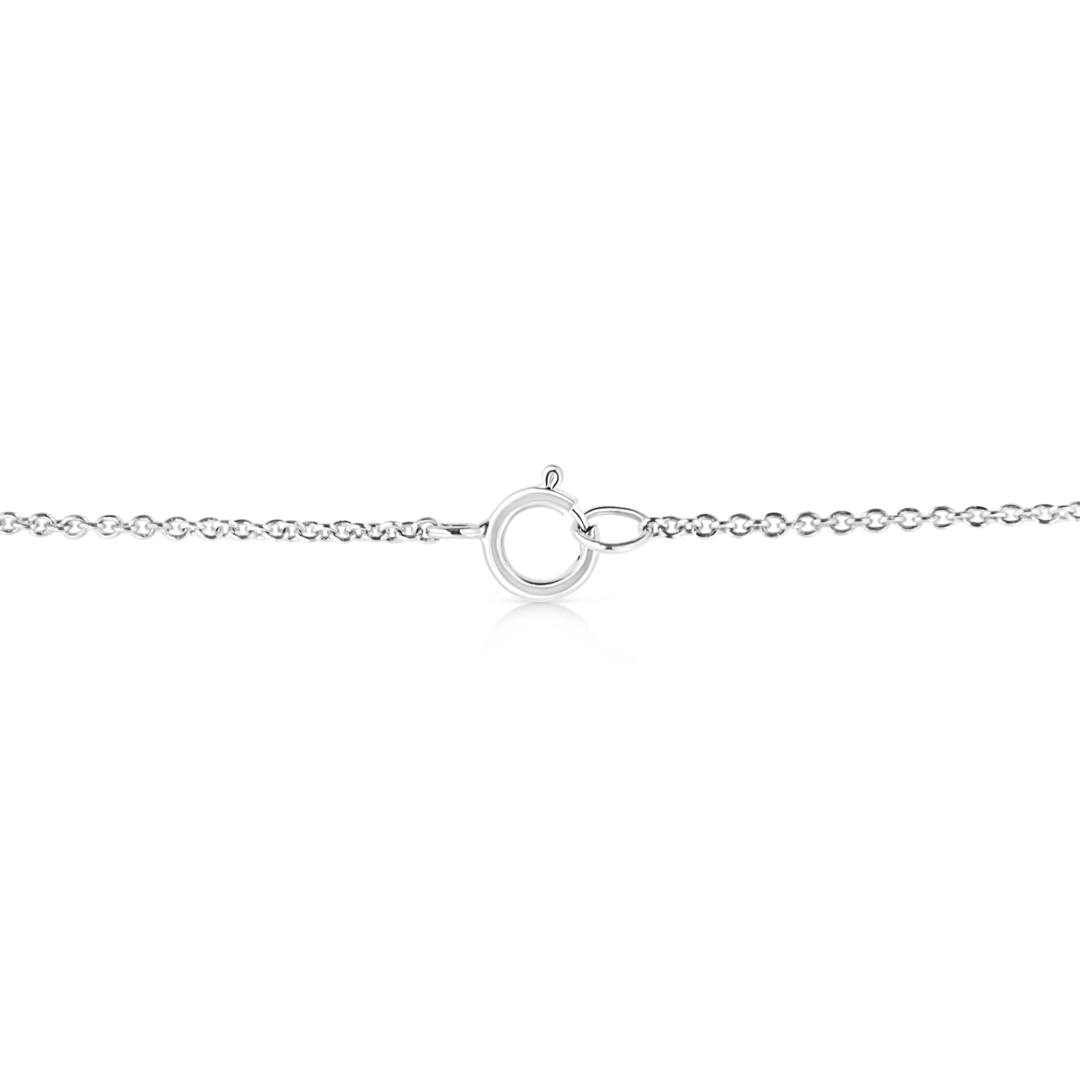 14K White Gold 1/2 Cttw Lab Grown Oval Shape Solitaire Diamond East West 18" Pendant Necklace (E-F Color, VS1-VS2 Clarity) - Image 8