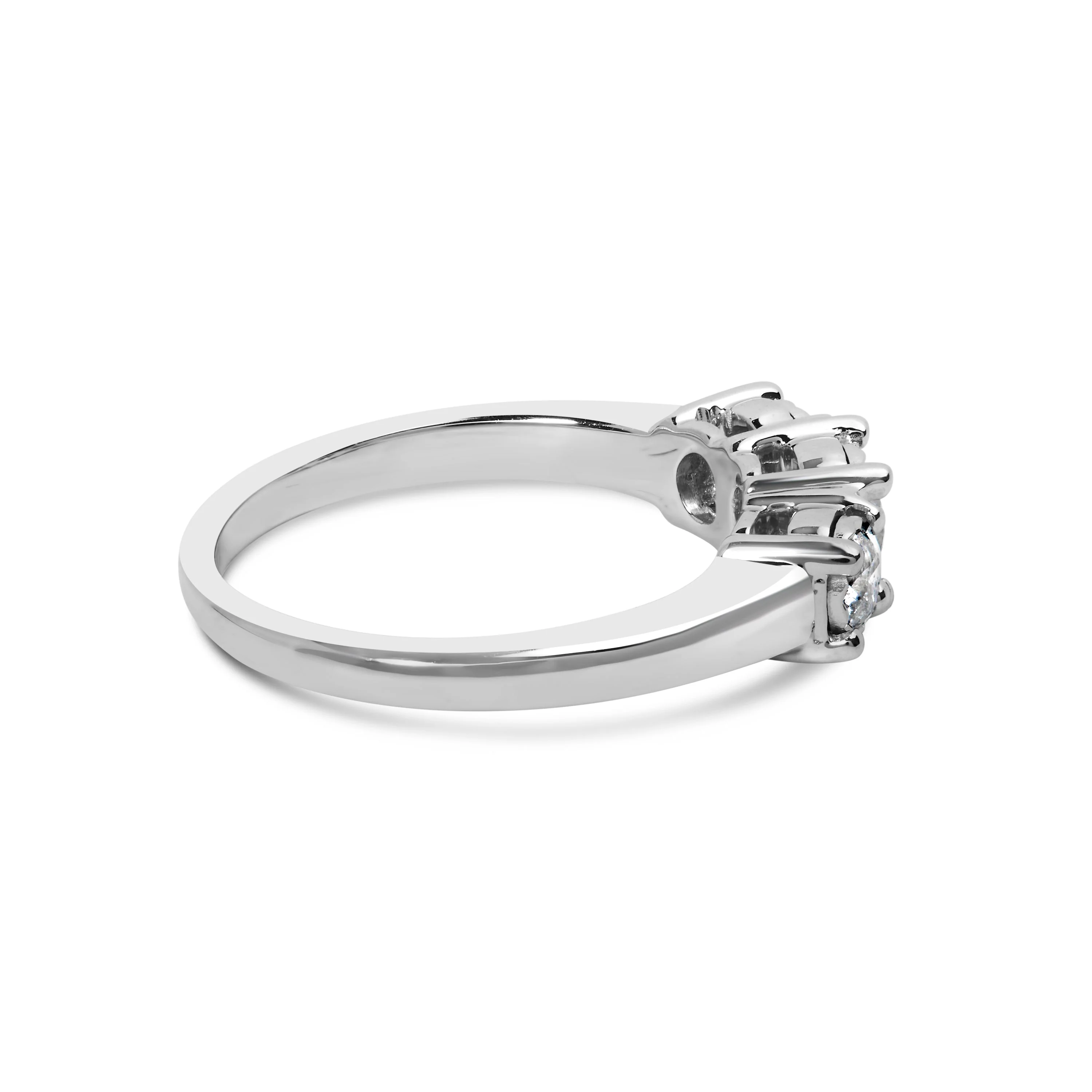 14K White Gold 1/2 Cttw Miracle Set Round Lab Grown Diamond Three Stone Illusion Plate Ring (F-G Color, VS1-VS2 Clarity) - Ring Size 7 - Image 7