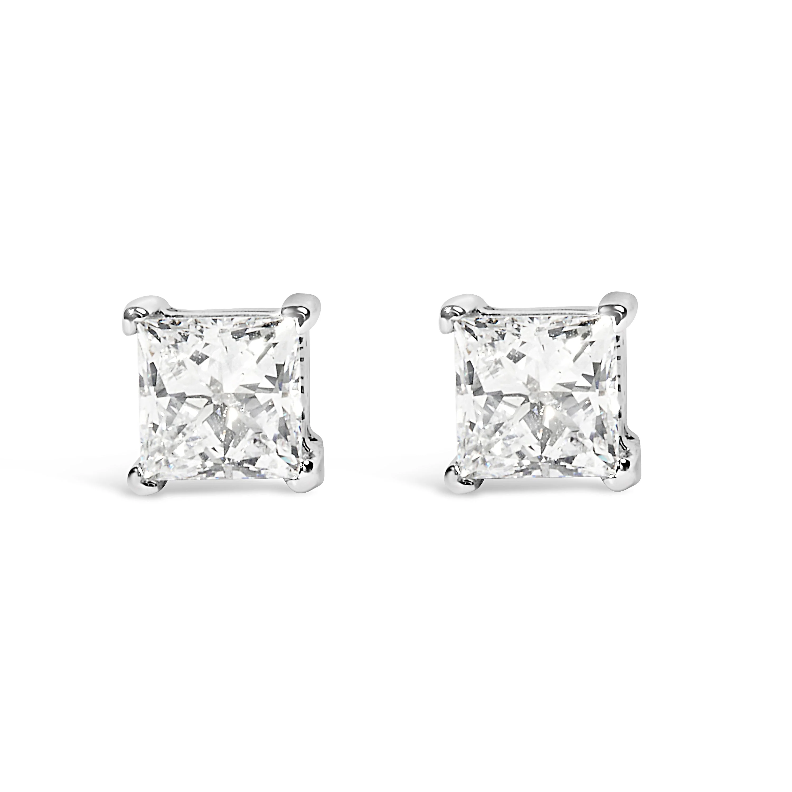 14K White Gold 1/2 Cttw Princess Cut Lab Grown Diamond Solitaire Stud Earrings (F-G Color, VS2-SI1 Clarity) - Image 5