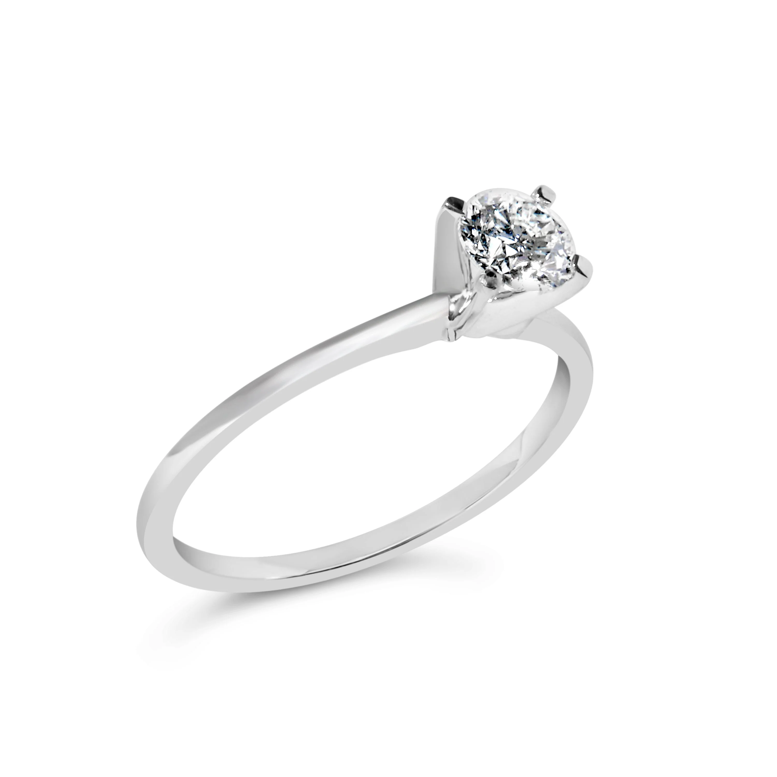 14K White Gold 1/2 Cttw Round Lab Grown Diamond 4 Prong Solitaire Engagement Ring (F-G Color, VS2-SI1 Clarity) - Size 7 - Image 3
