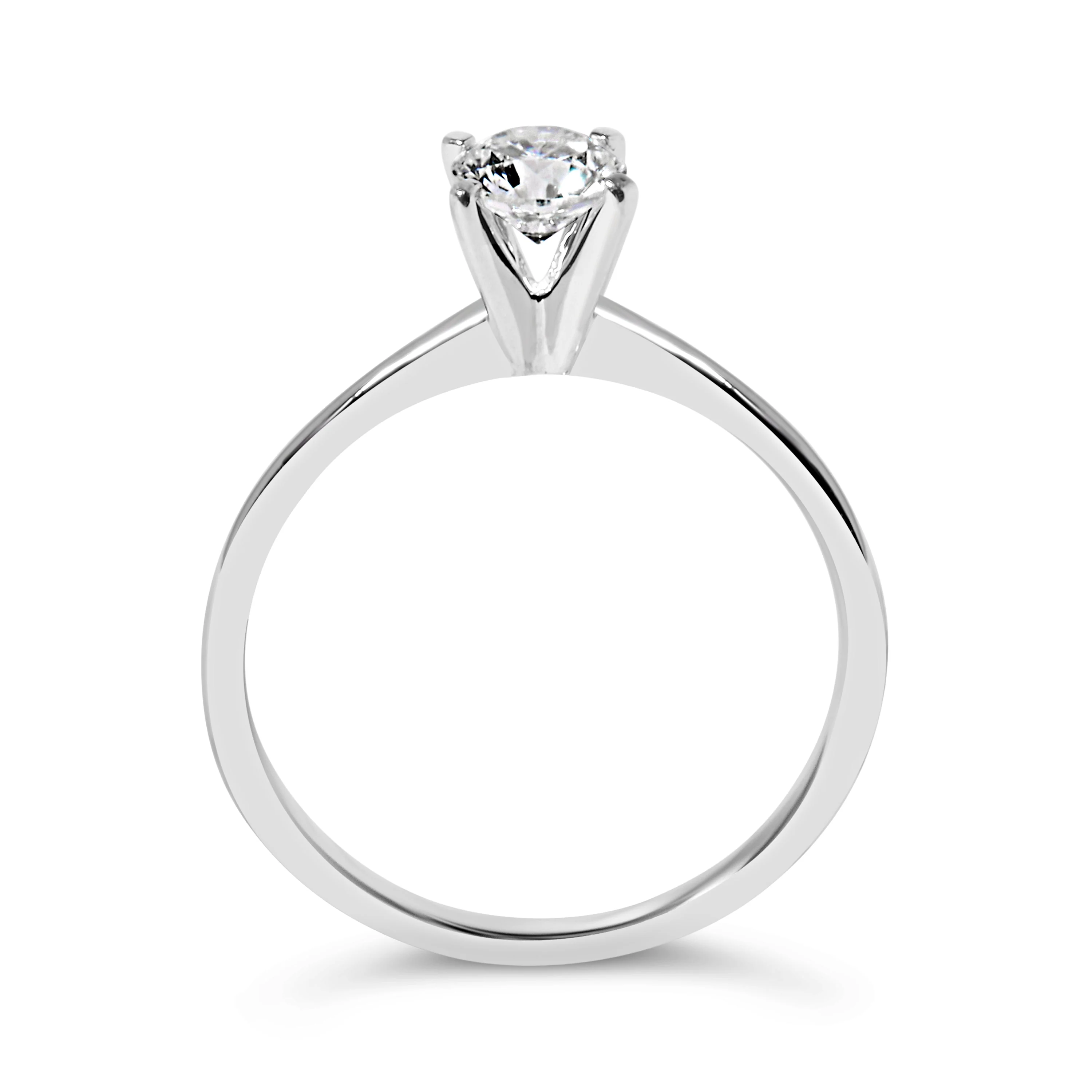 14K White Gold 1/2 Cttw Round Lab Grown Diamond 4 Prong Solitaire Engagement Ring (F-G Color, VS2-SI1 Clarity) - Size 7 - Image 4