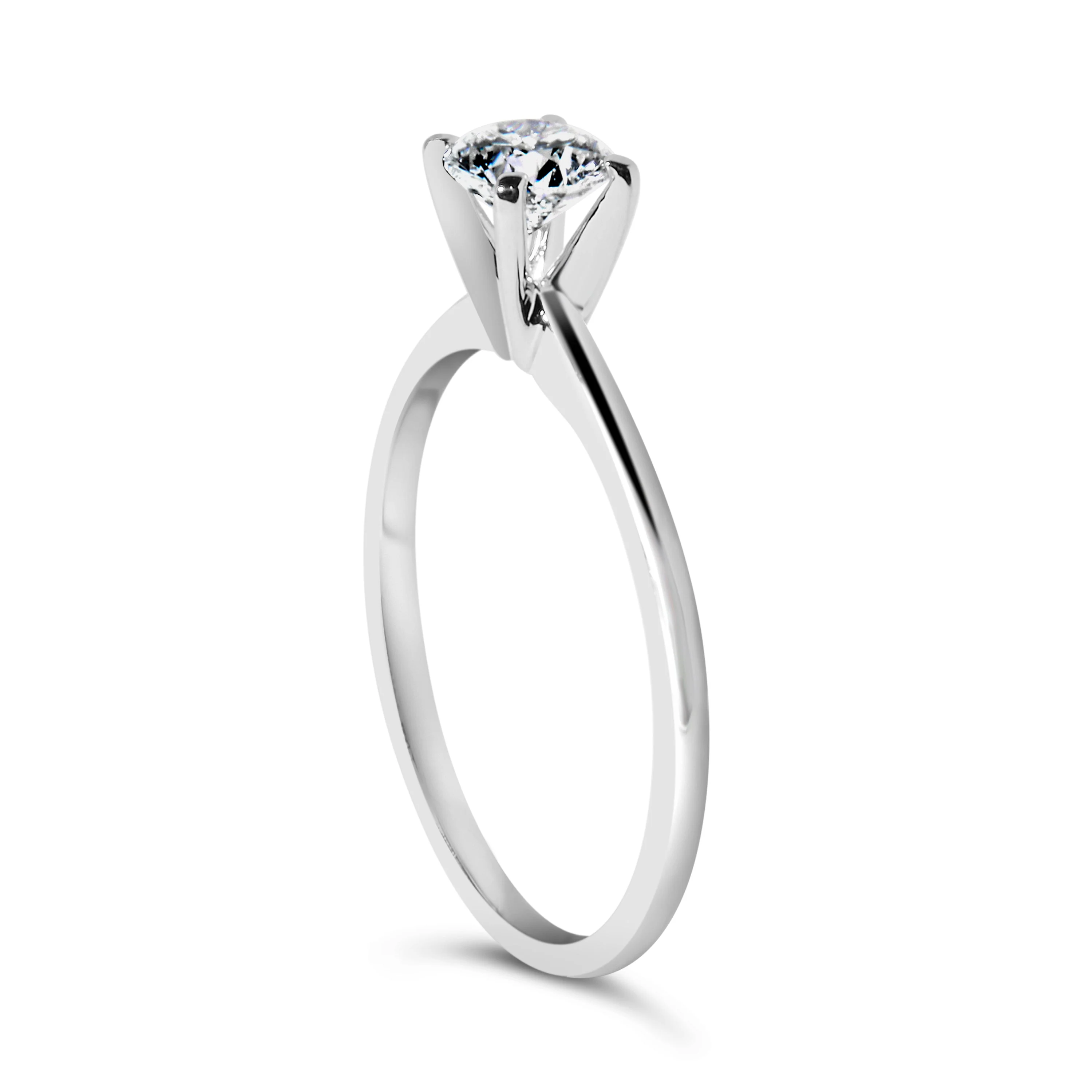14K White Gold 1/2 Cttw Round Lab Grown Diamond 4 Prong Solitaire Engagement Ring (F-G Color, VS2-SI1 Clarity) - Size 7 - Image 5