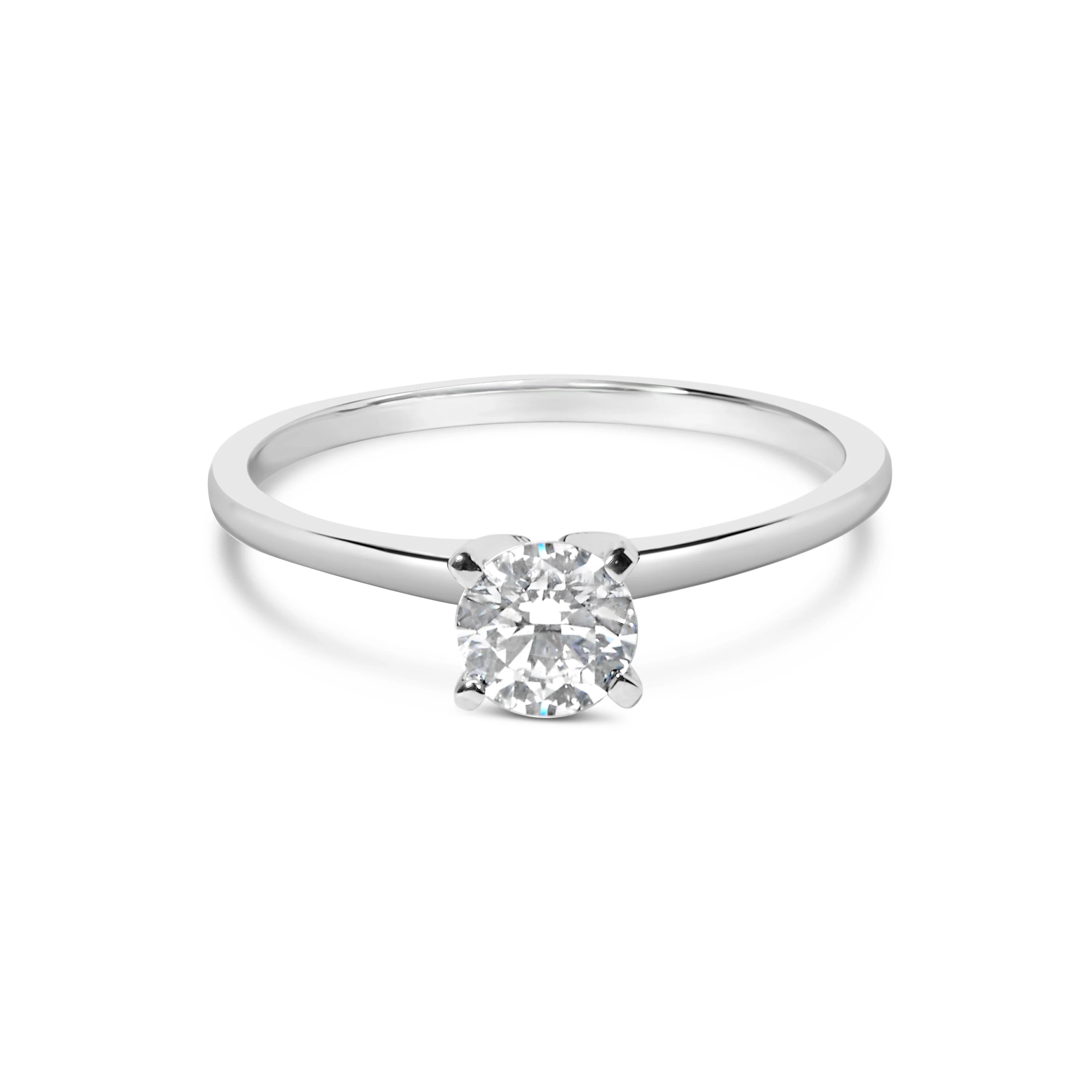 14K White Gold 1/2 Cttw Round Lab Grown Diamond 4 Prong Solitaire Engagement Ring (F-G Color, VS2-SI1 Clarity) - Size 7 - Image 6