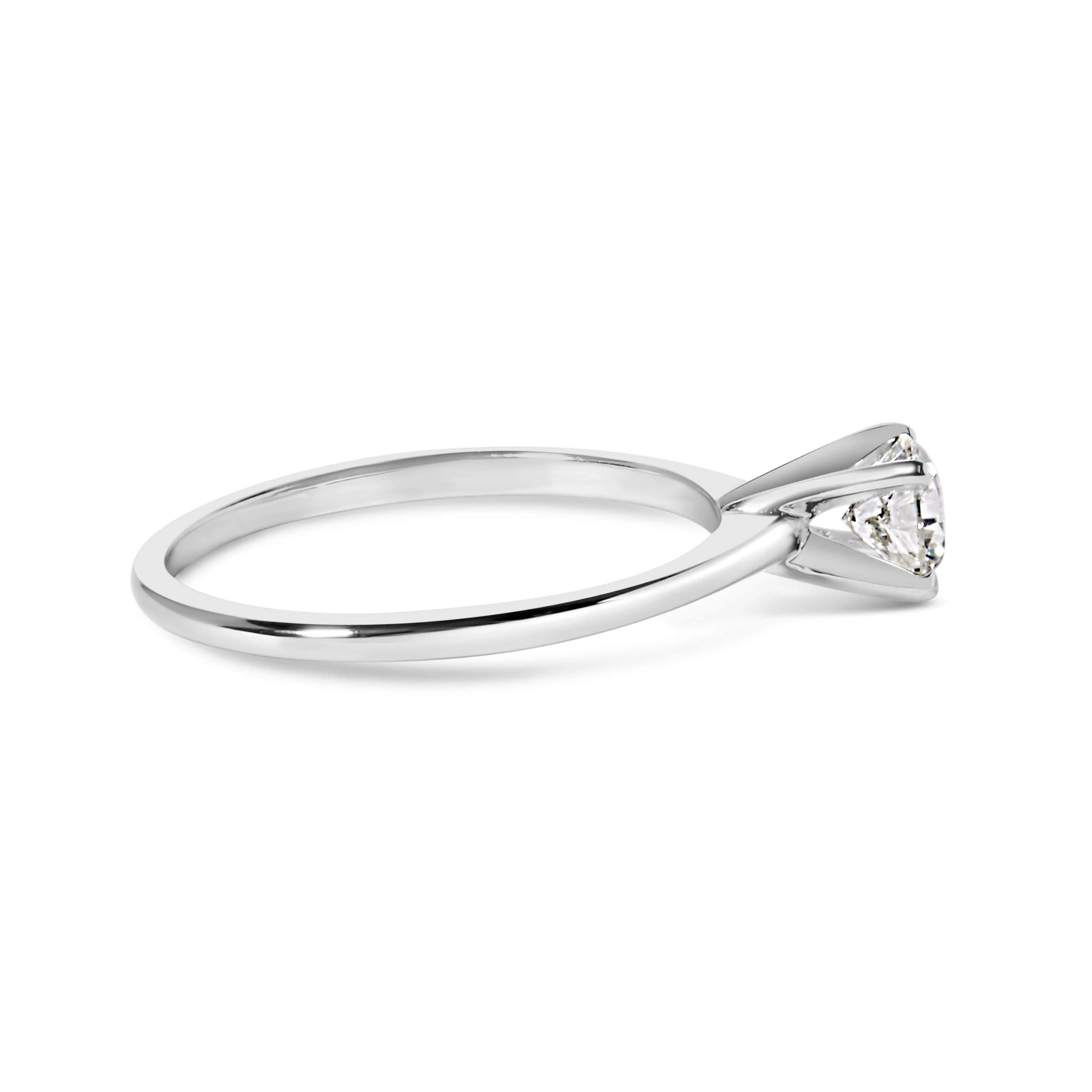 14K White Gold 1/2 Cttw Round Lab Grown Diamond 4 Prong Solitaire Engagement Ring (F-G Color, VS2-SI1 Clarity) - Size 7 - Image 7