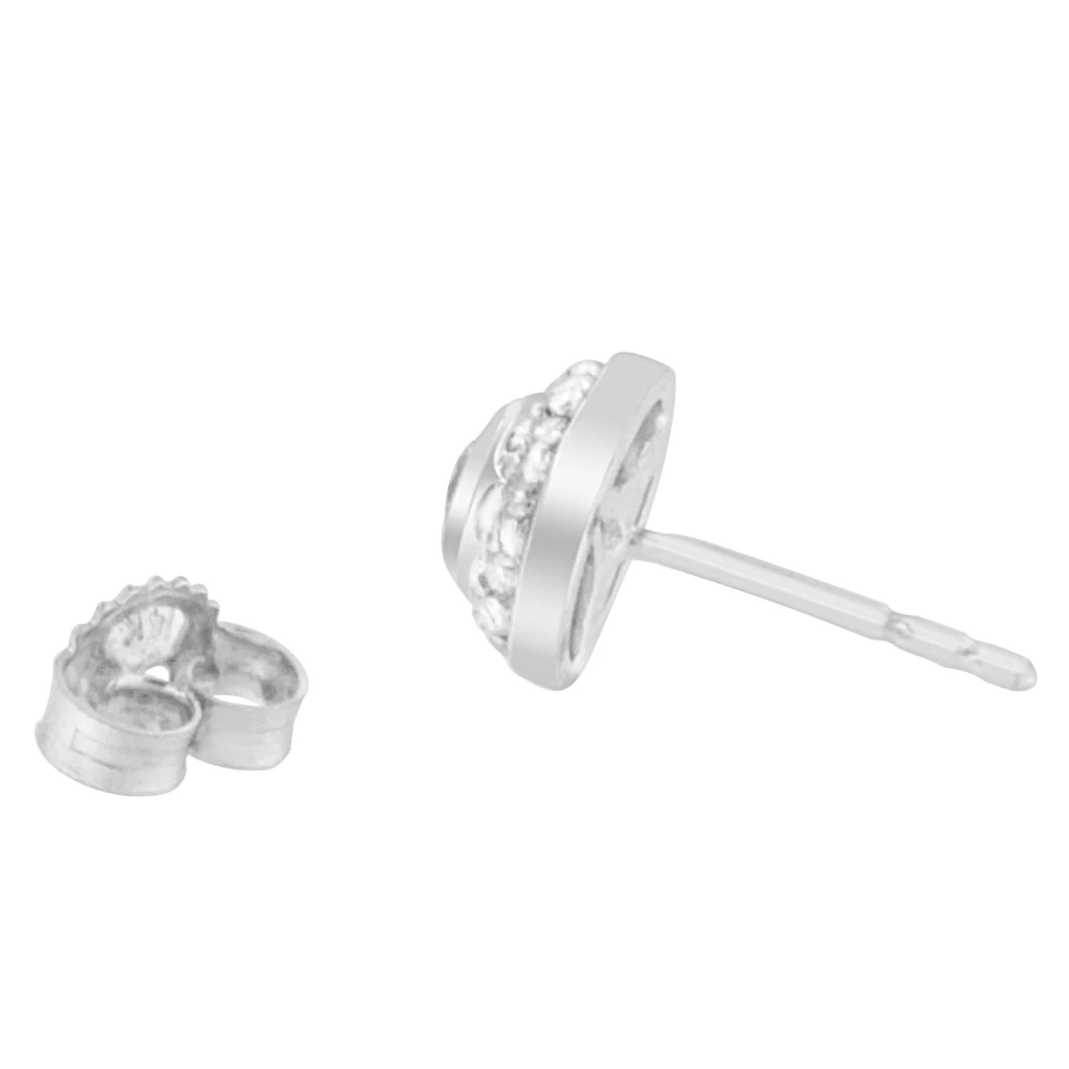 14K White Gold 1/3 cttw Round Cut Diamond Earrings (H-I, SI2-I1) - Image 3