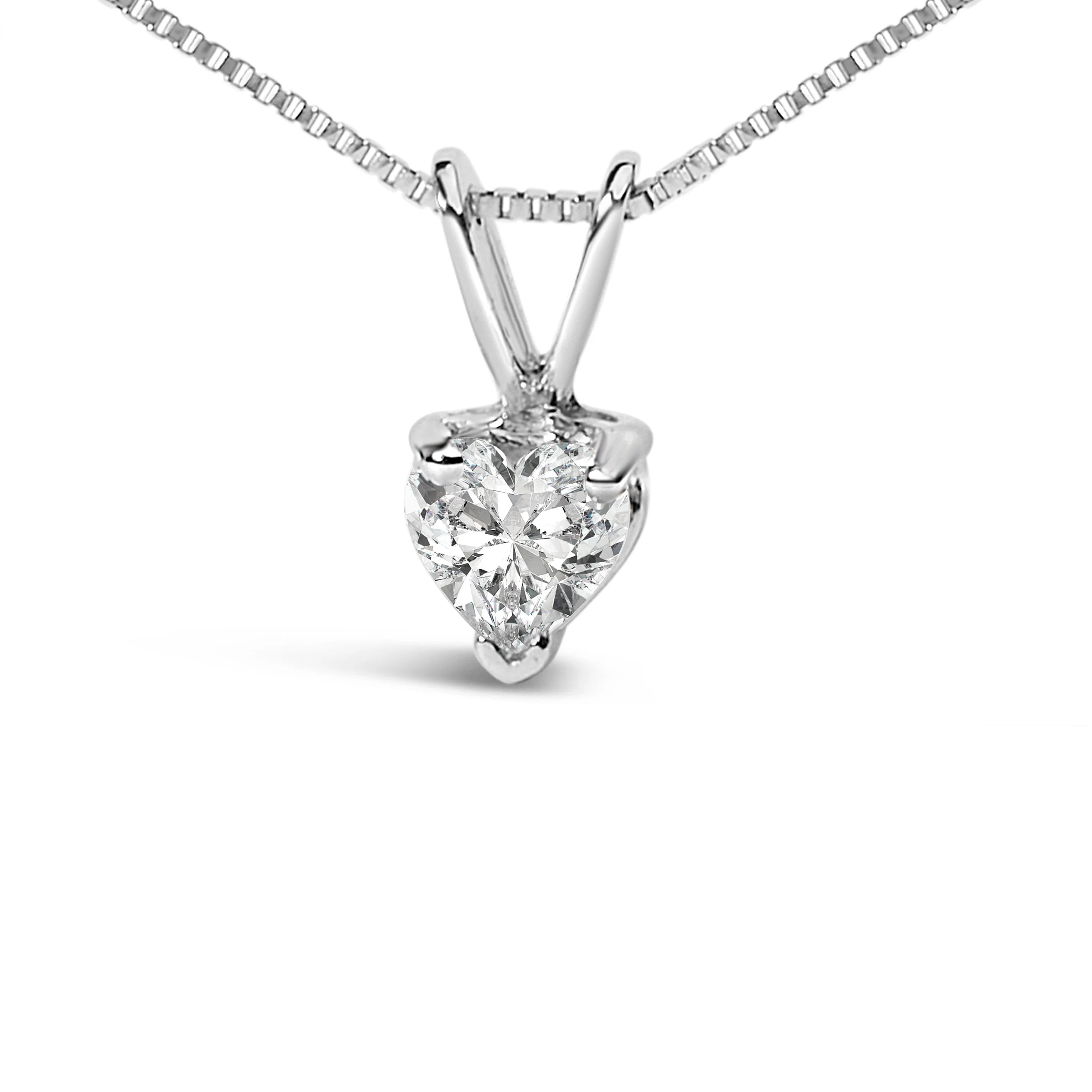 14K White Gold 1/5 Cttw 3-Prong Set Heart Shaped Solitaire Lab Grown Diamond 18" Pendant Necklace (F-G Color, VS2-SI1 Clarity) - Image 7